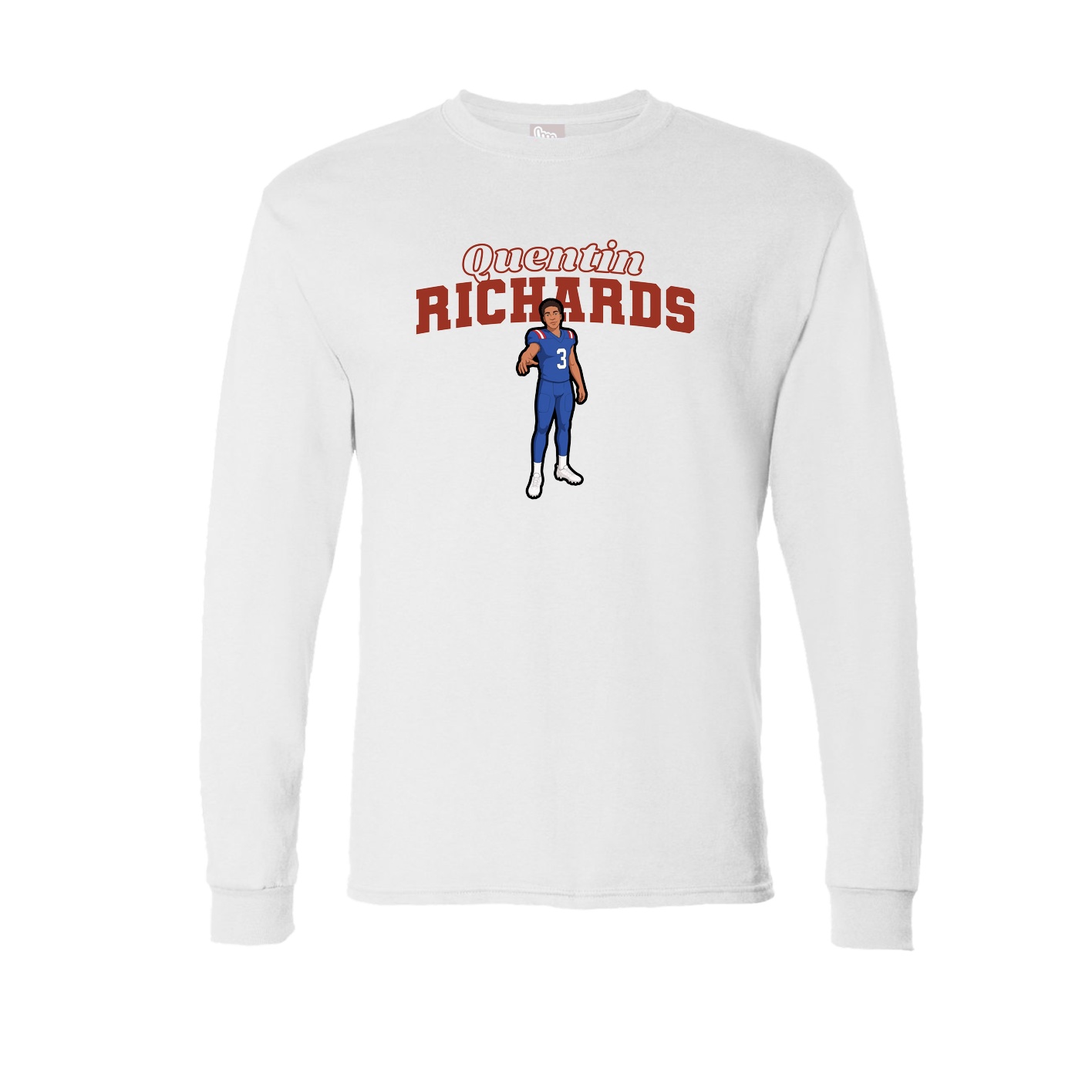 Long Sleeve Tee — Name Arch in White