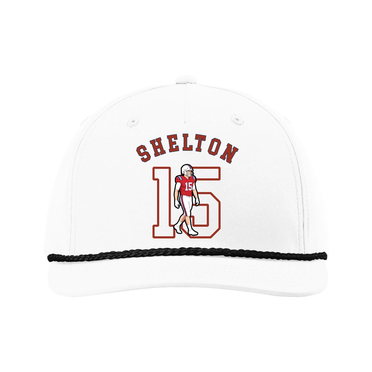 Five-Panel Classic Rope Cap — Shirsey Arch in White