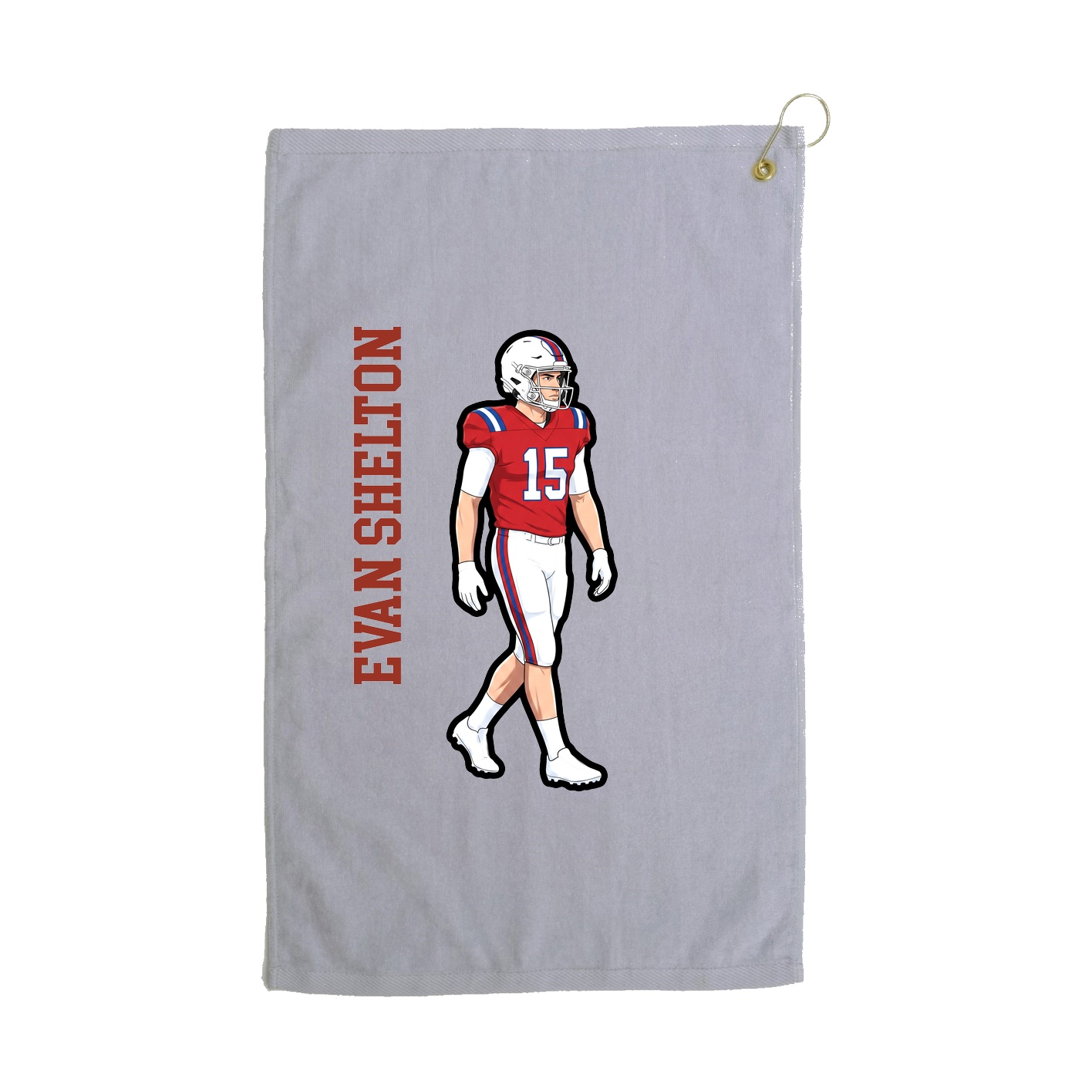 Golf Towel — Name Vertical in Grey