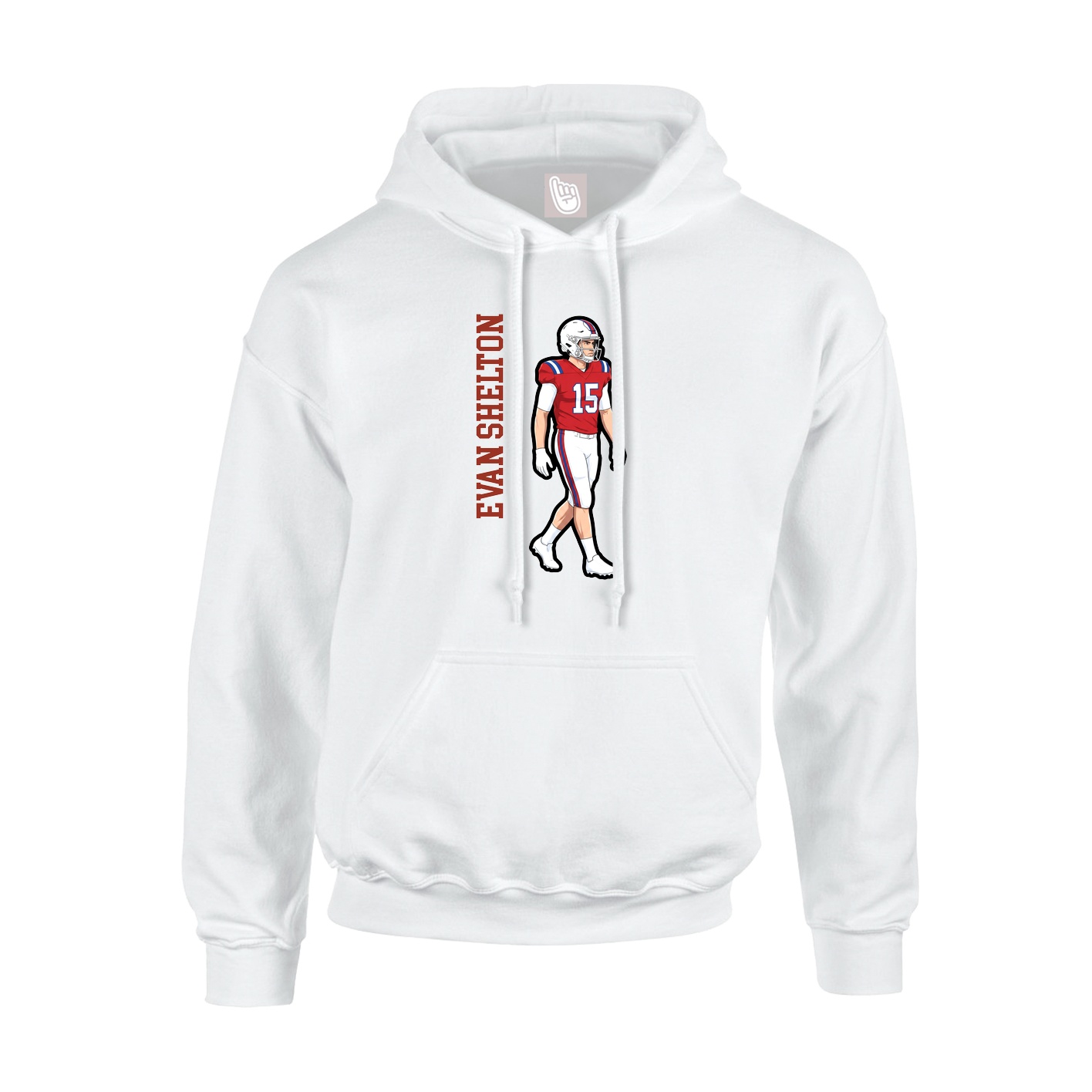 Youth Hoodie — Name Vertical in White