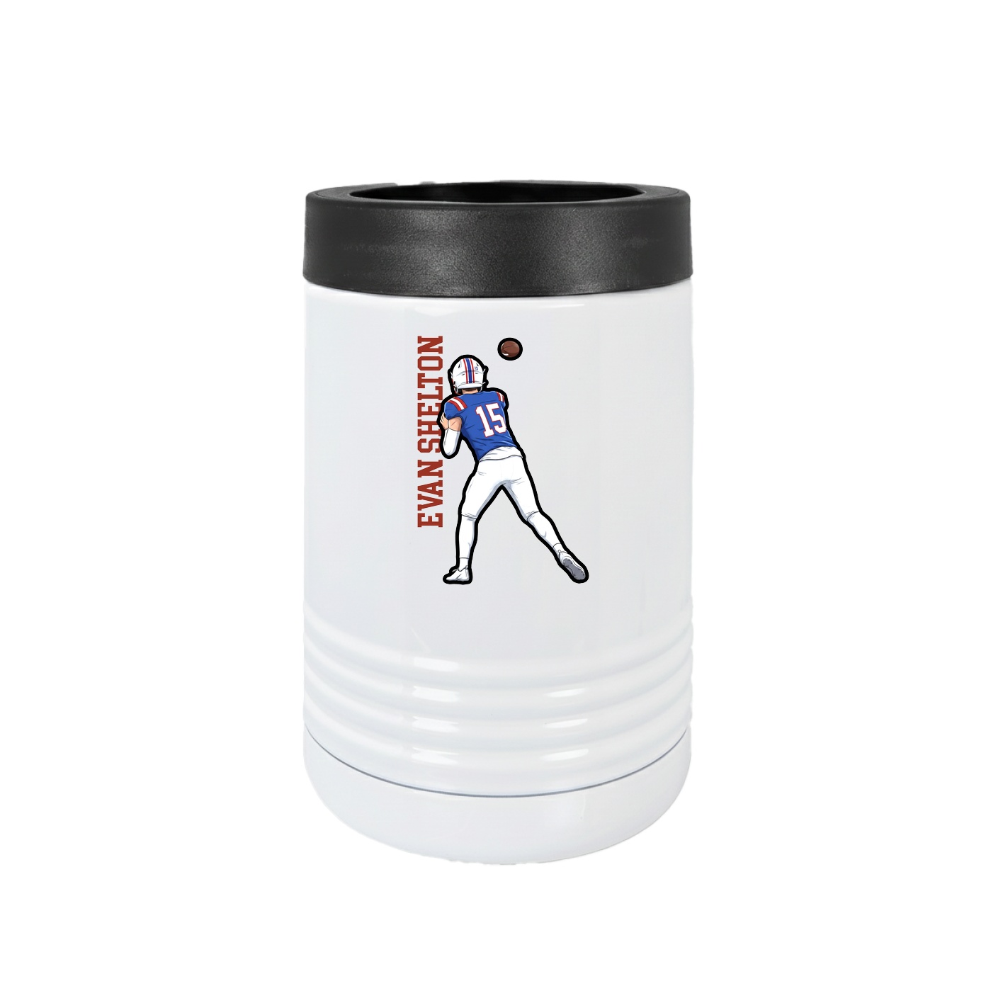 Beverage Holder — Name Vertical in White