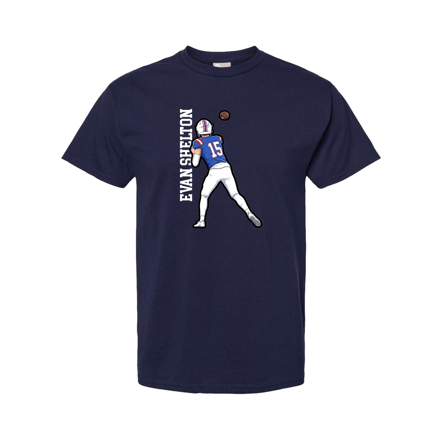 Youth Tee — Name Vertical in Navy