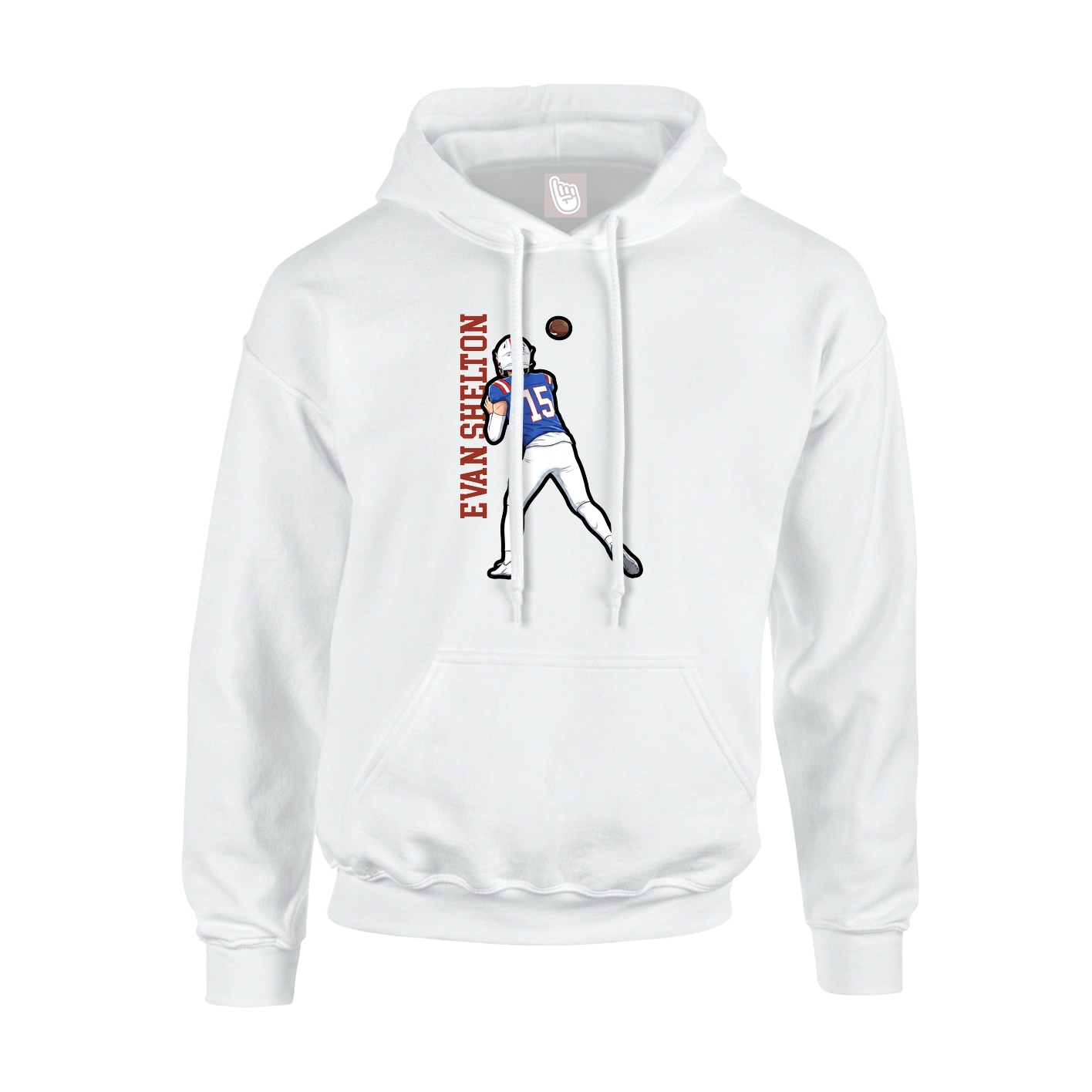 Hoodie — Name Vertical in White