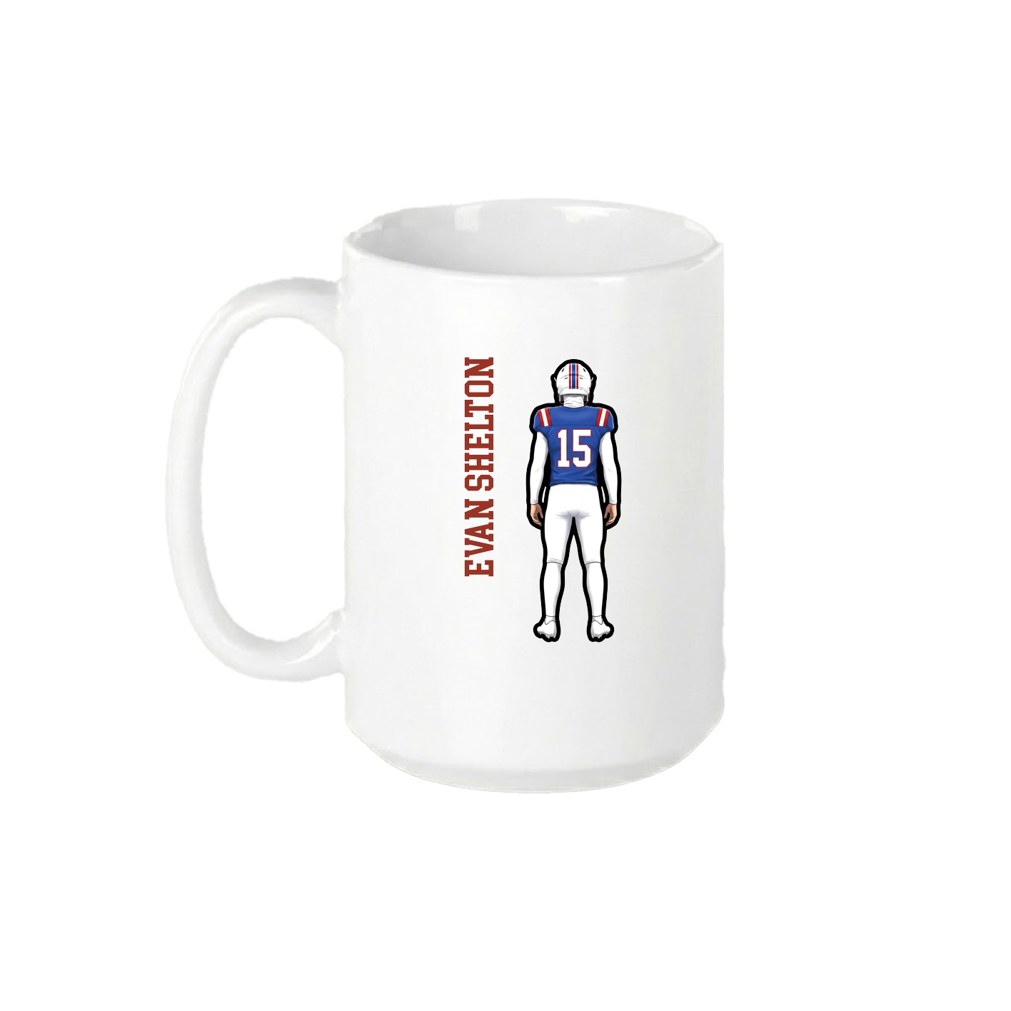 15oz Coffee Mug — Name Vertical in White