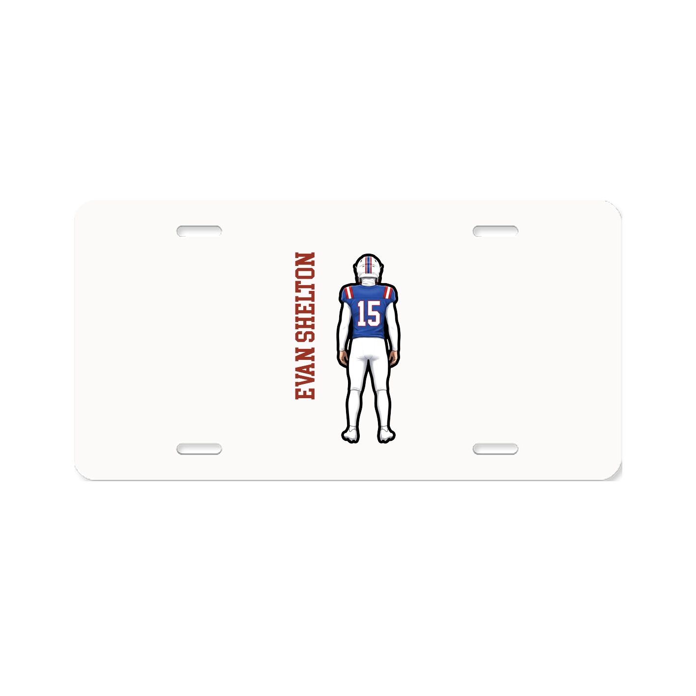 License Plate — Name Vertical in Classic