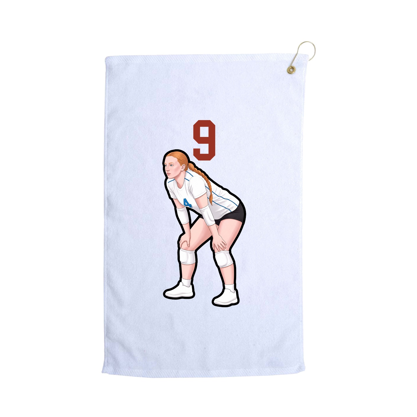Golf Towel — Number Top in White