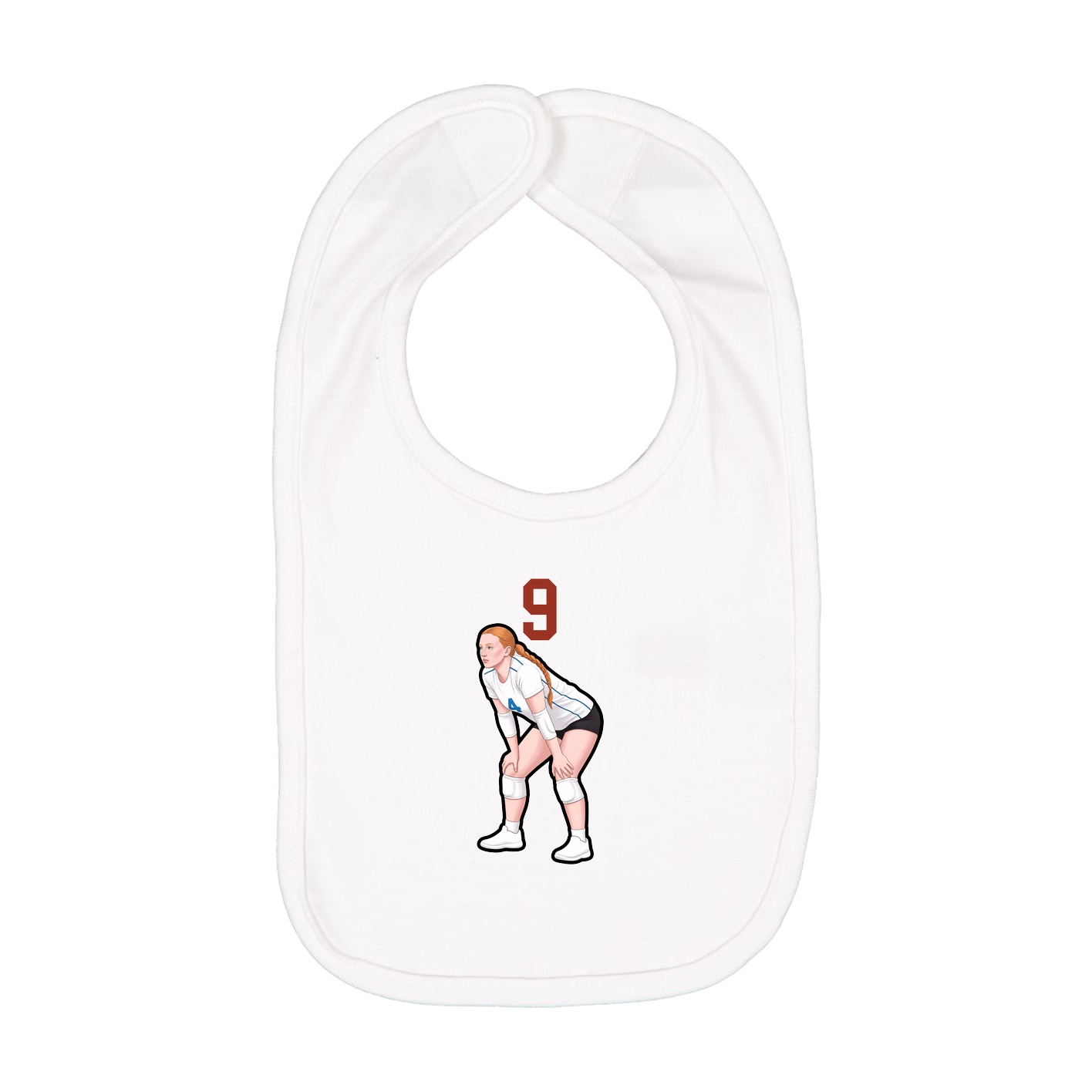 Infant Bib — Number Top in White