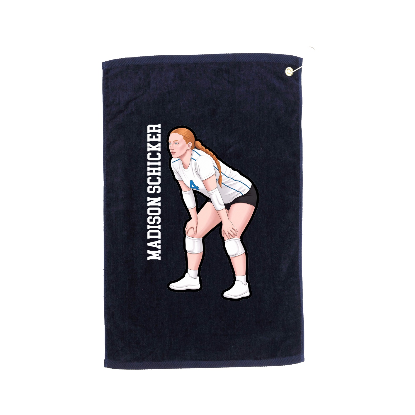Golf Towel — Name Vertical in Navy