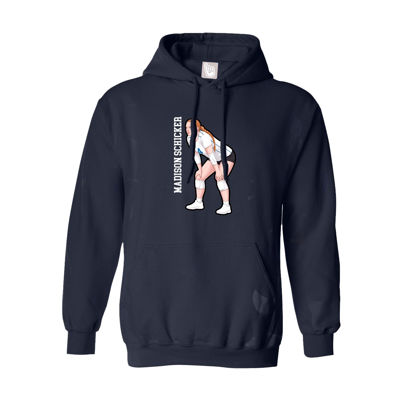 Youth Hoodie — Name Vertical in Navy