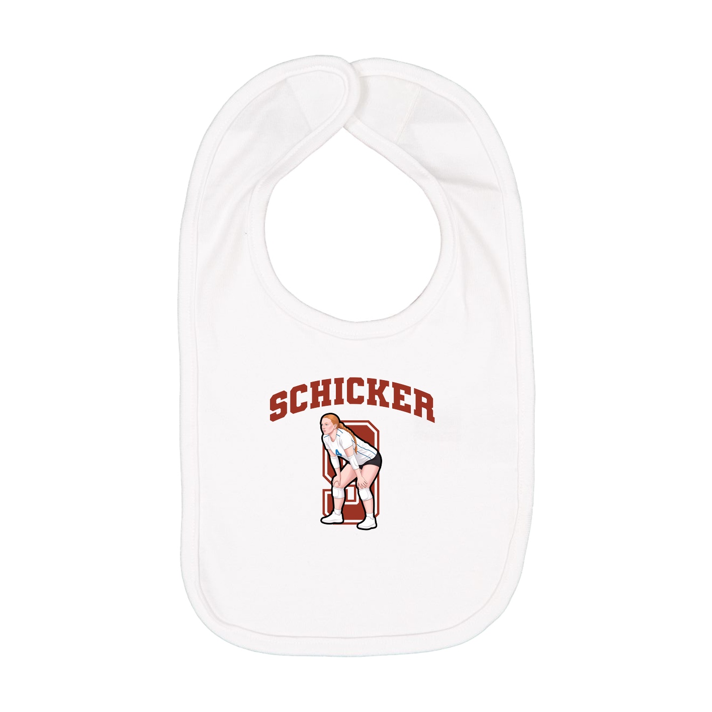 Infant Bib — Number in White