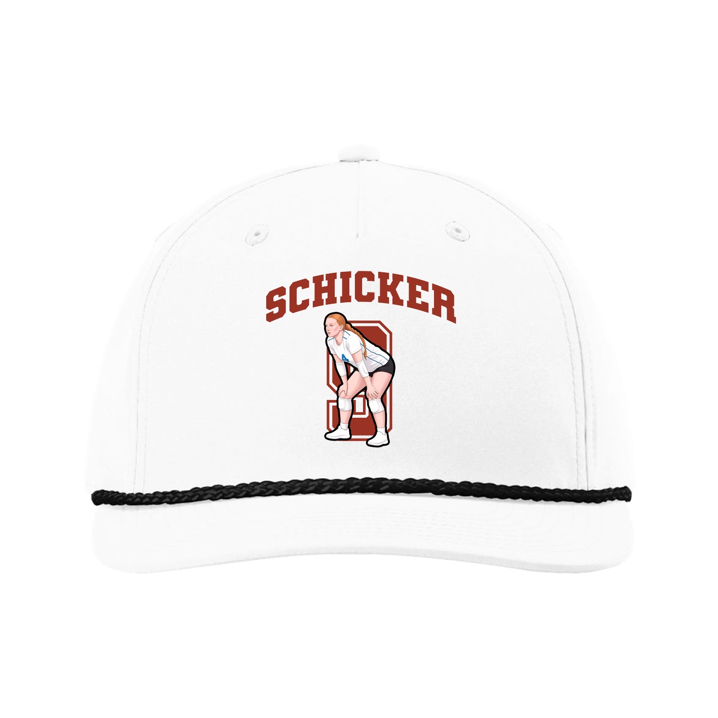 Five-Panel Classic Rope Cap — Number in White