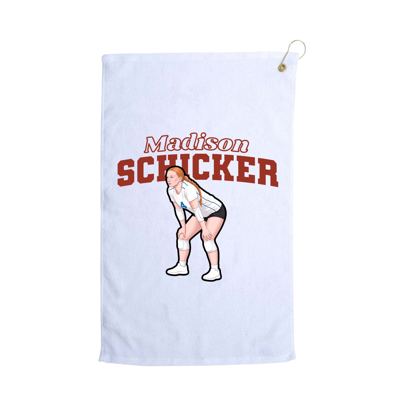 Golf Towel — Name Arch in White