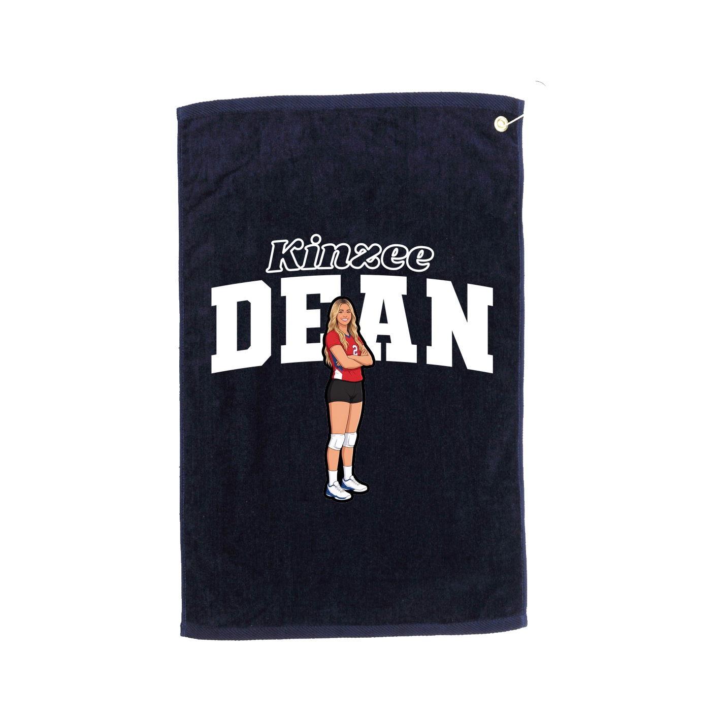 Golf Towel — Name Arch in Navy