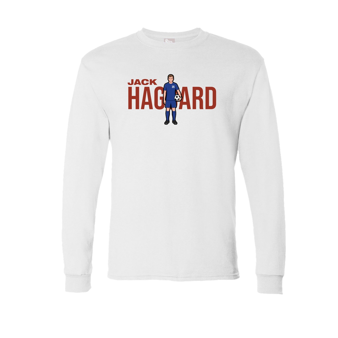 Long Sleeve Tee — Player Name in White