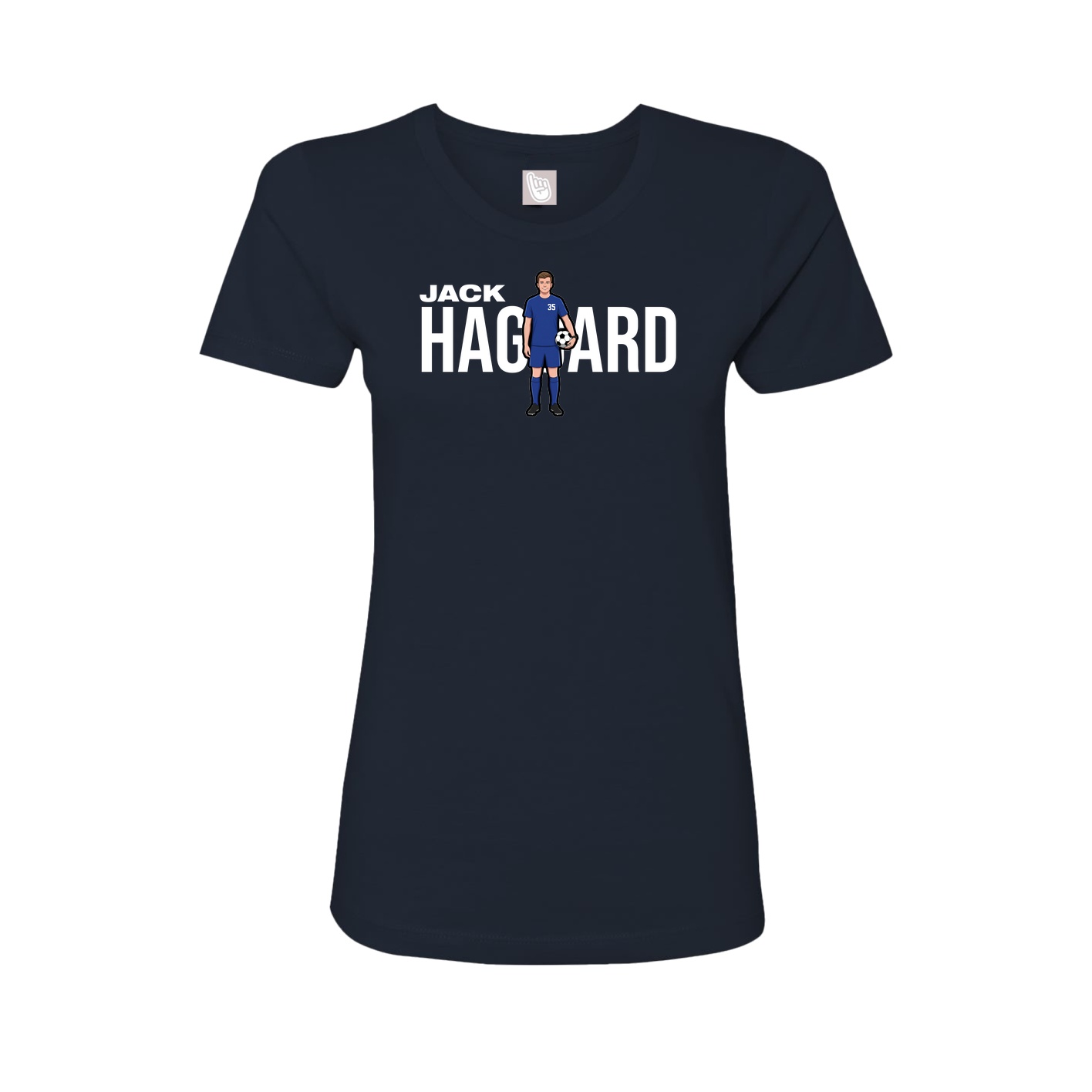 Fitted Women's Tee — Player Name in Navy