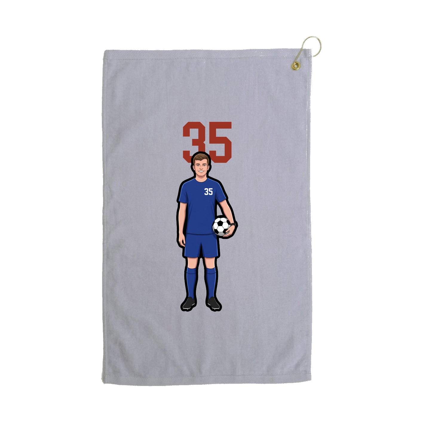 Golf Towel — Number Top in Grey