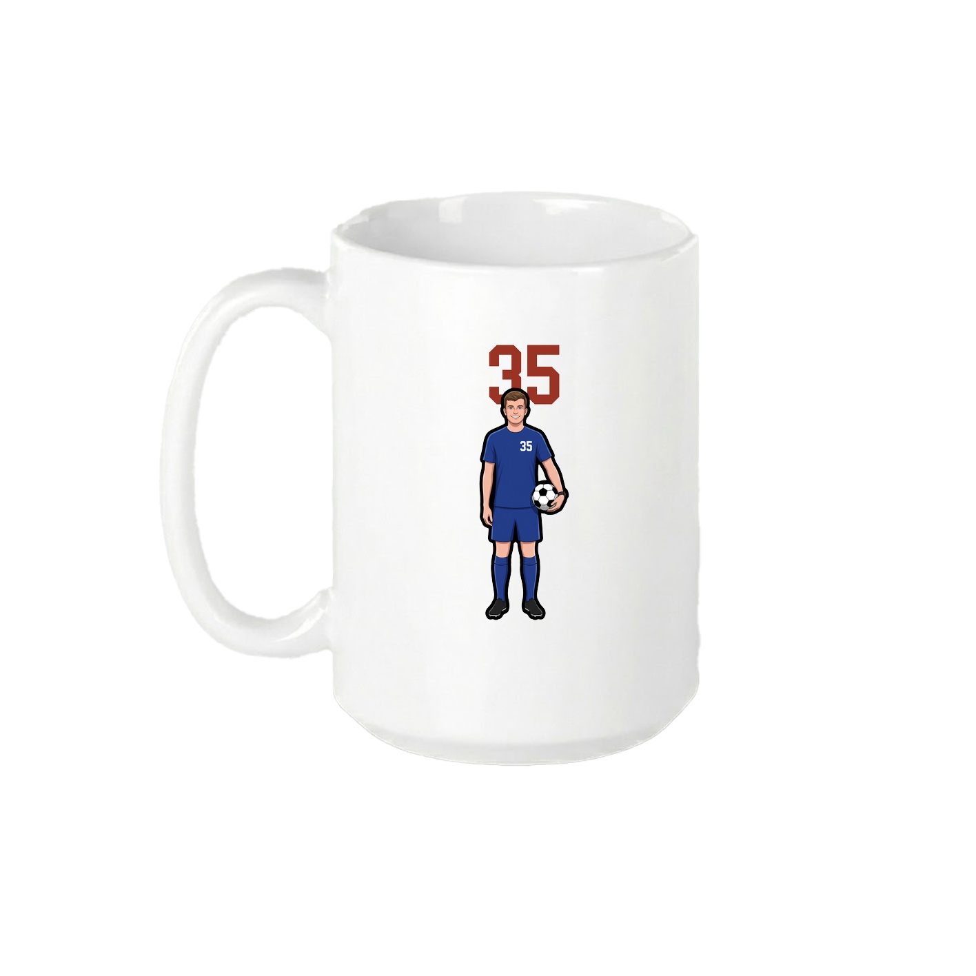 15oz Coffee Mug — Number Top in White
