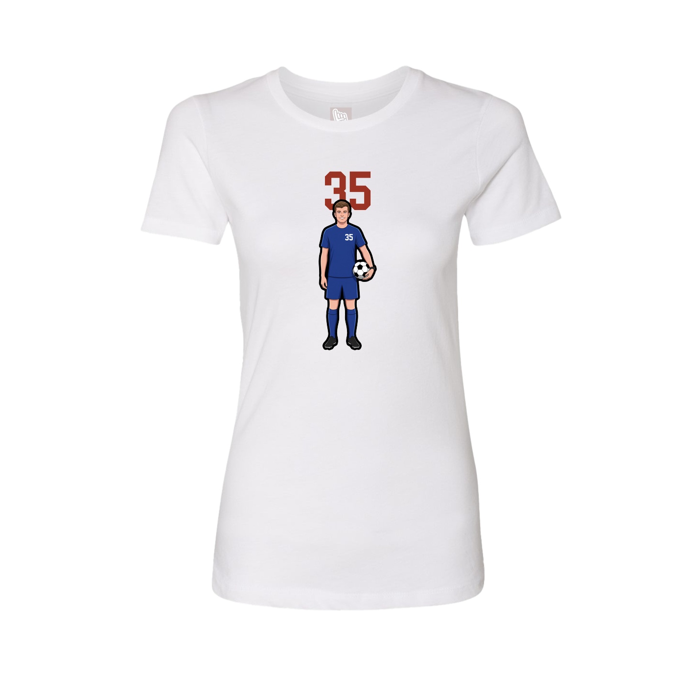 Fitted Women's Tee — Number Top in White