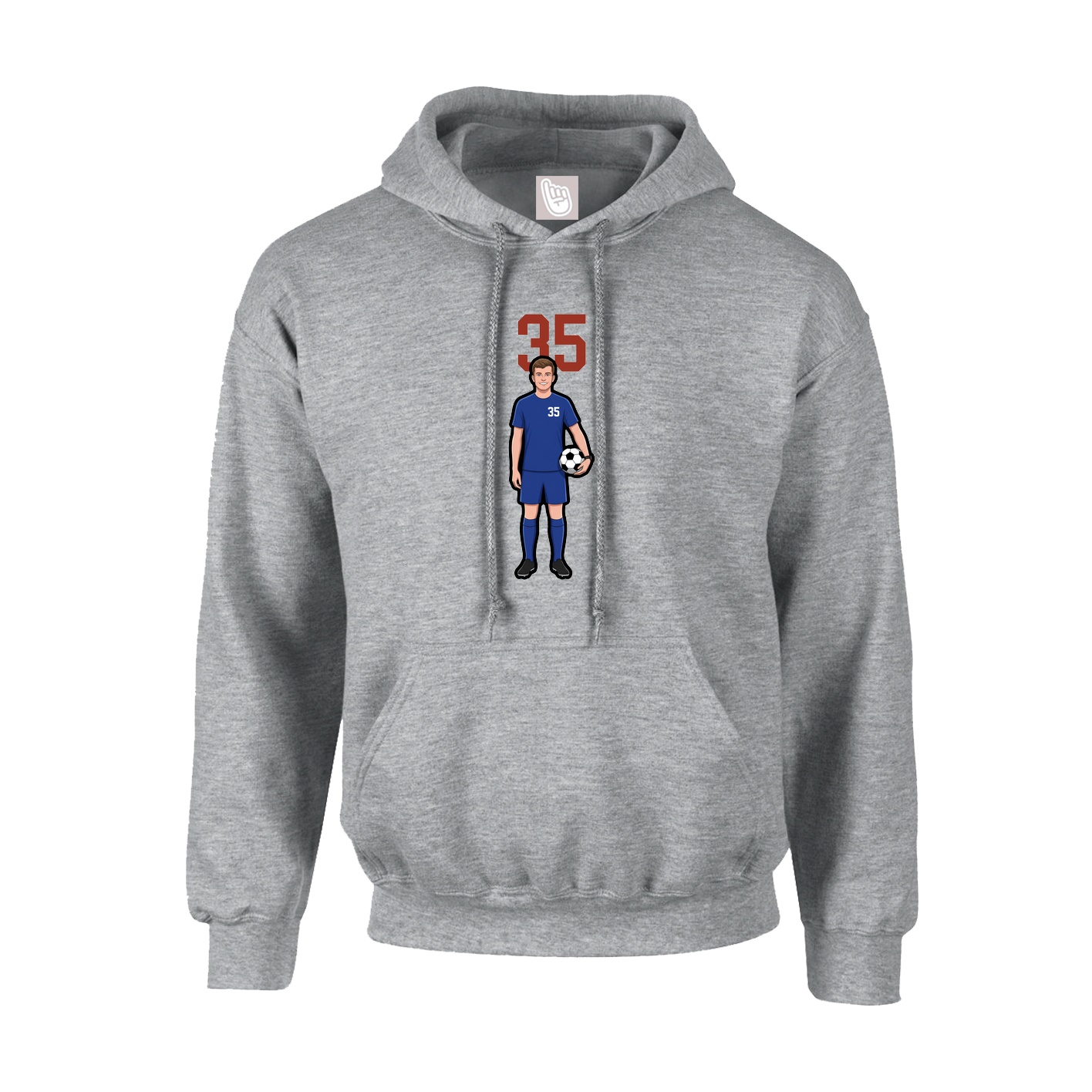 Youth Hoodie — Number Top in Grey