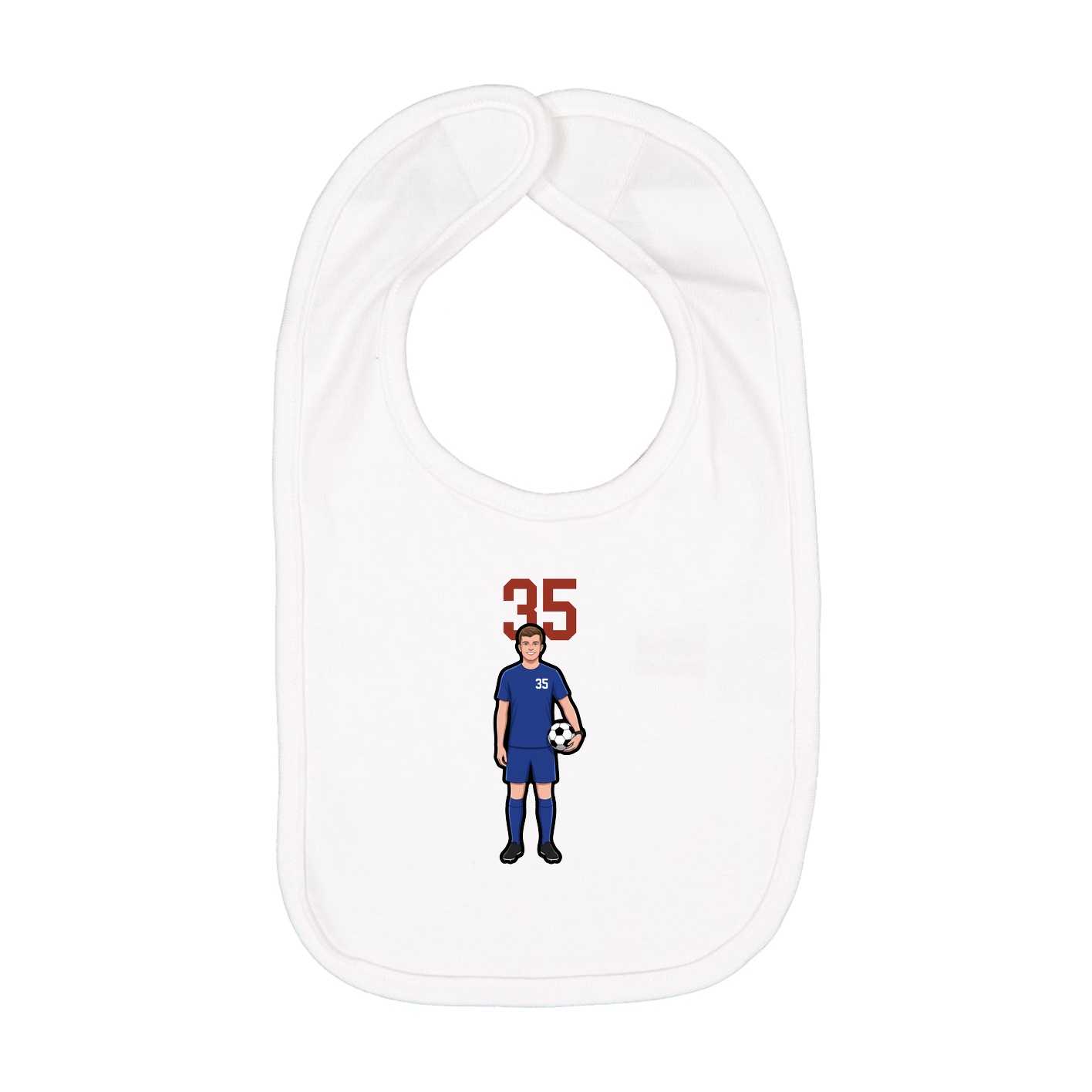 Infant Bib — Number Top in White