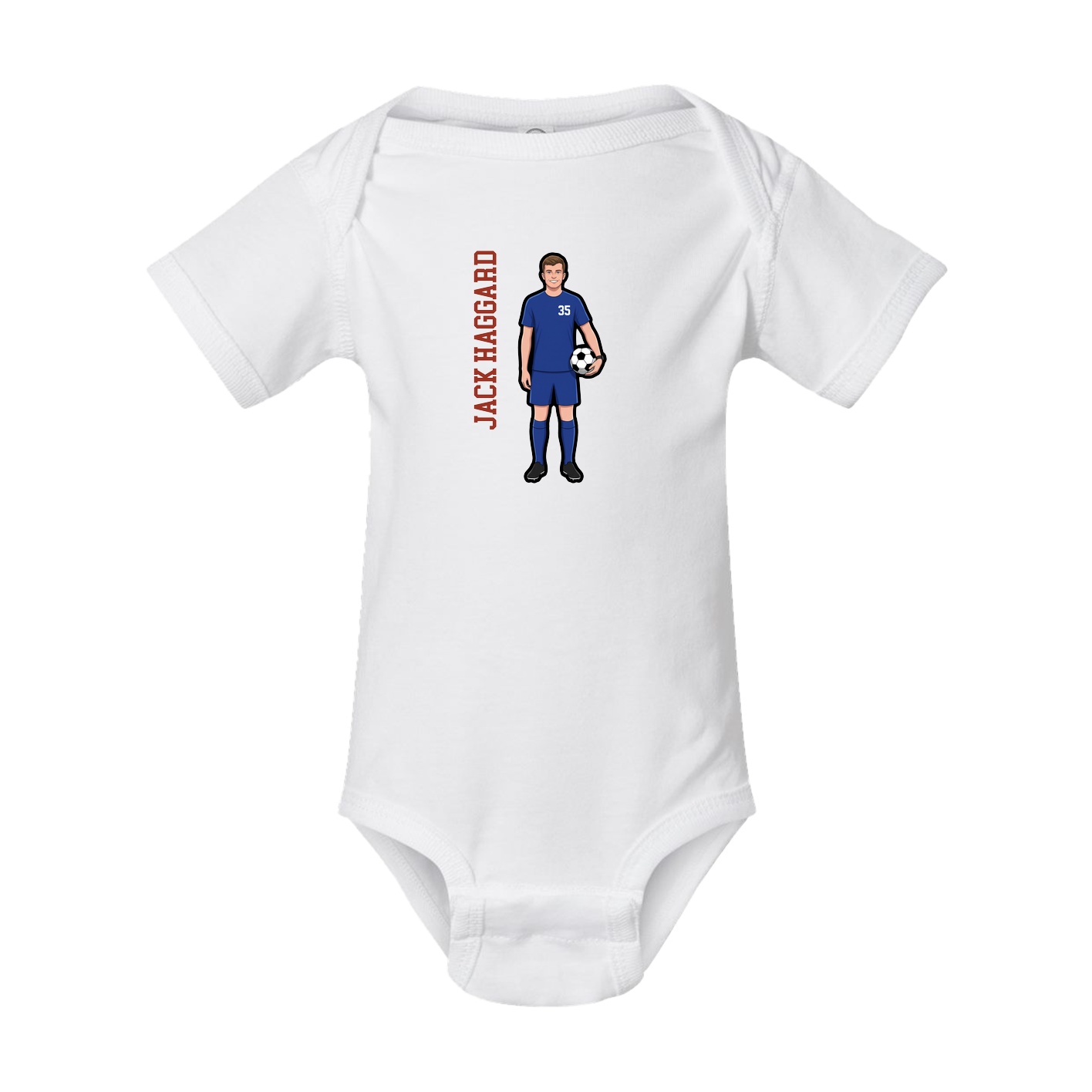 Baby Onesie — Name Vertical in White