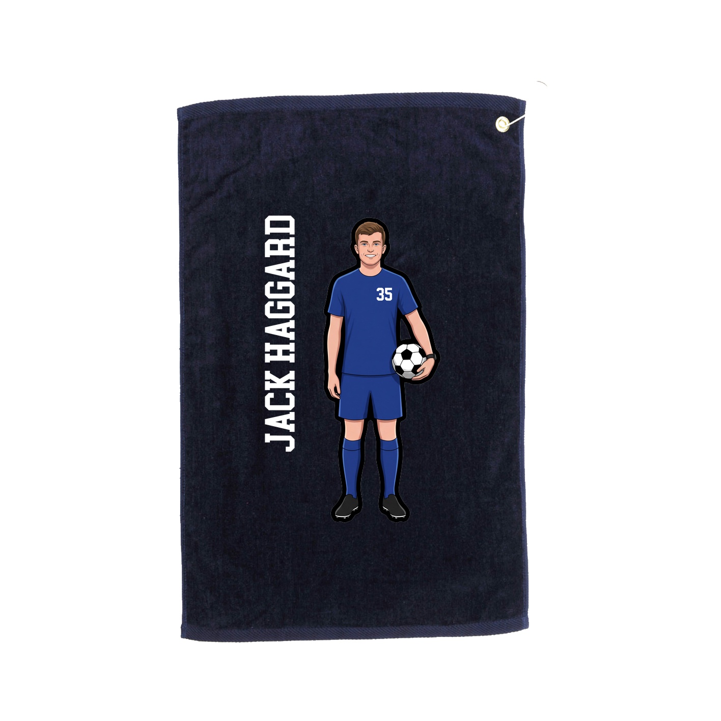 Golf Towel — Name Vertical in Navy