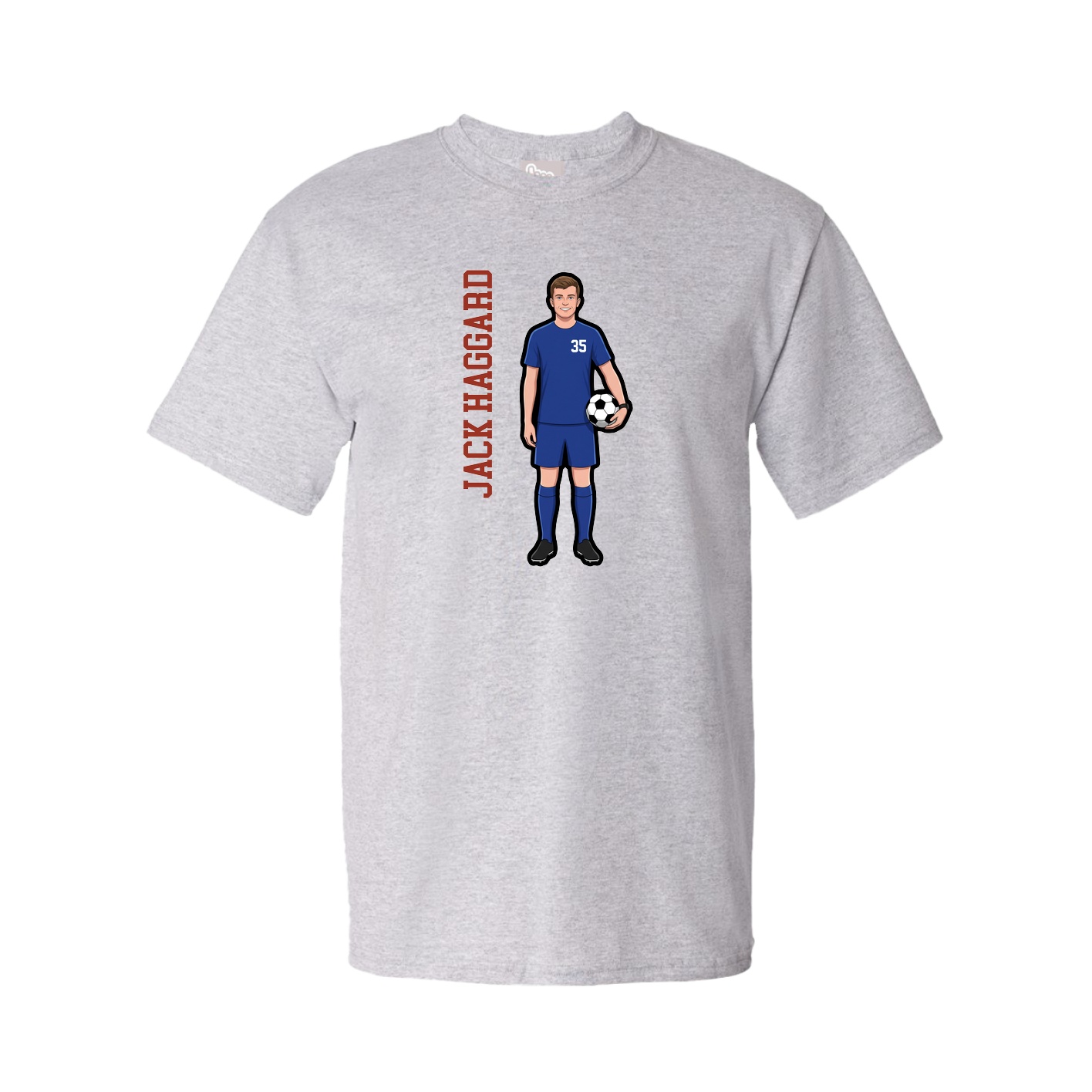 Tee — Name Vertical in Grey