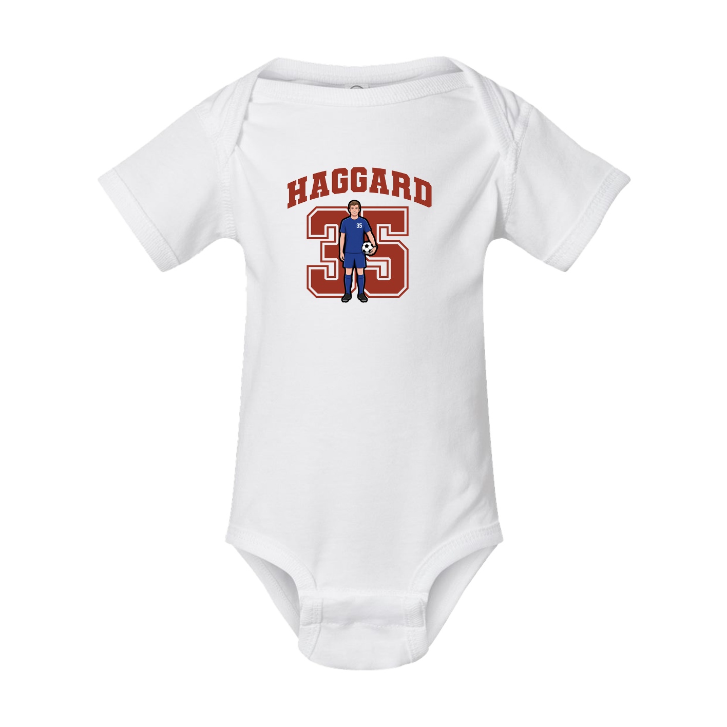 Baby Onesie — Number in White