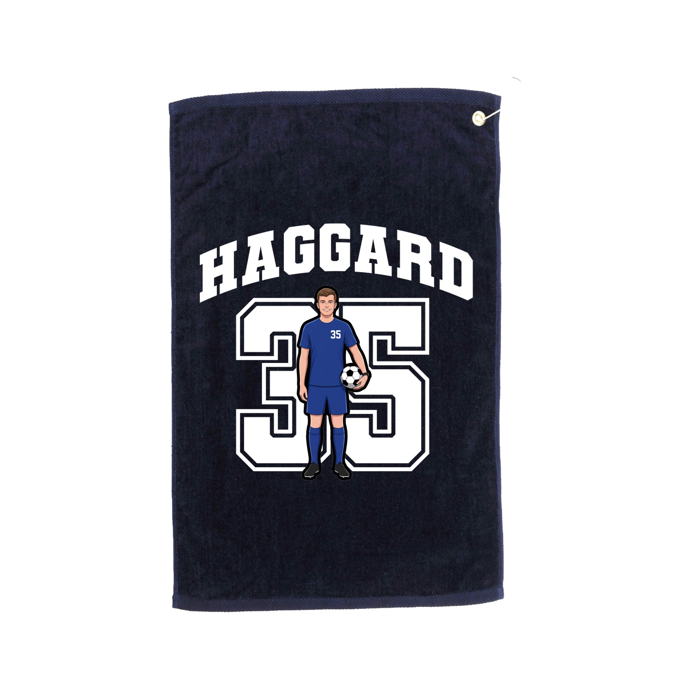 Golf Towel — Number in Navy