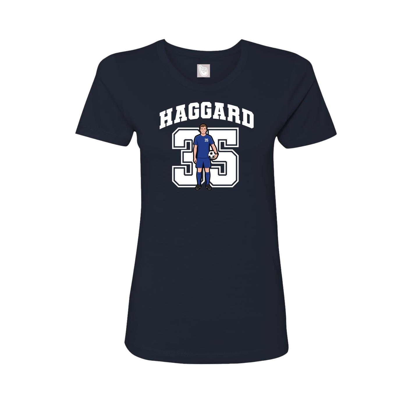 Fitted Women's Tee — Number in Navy
