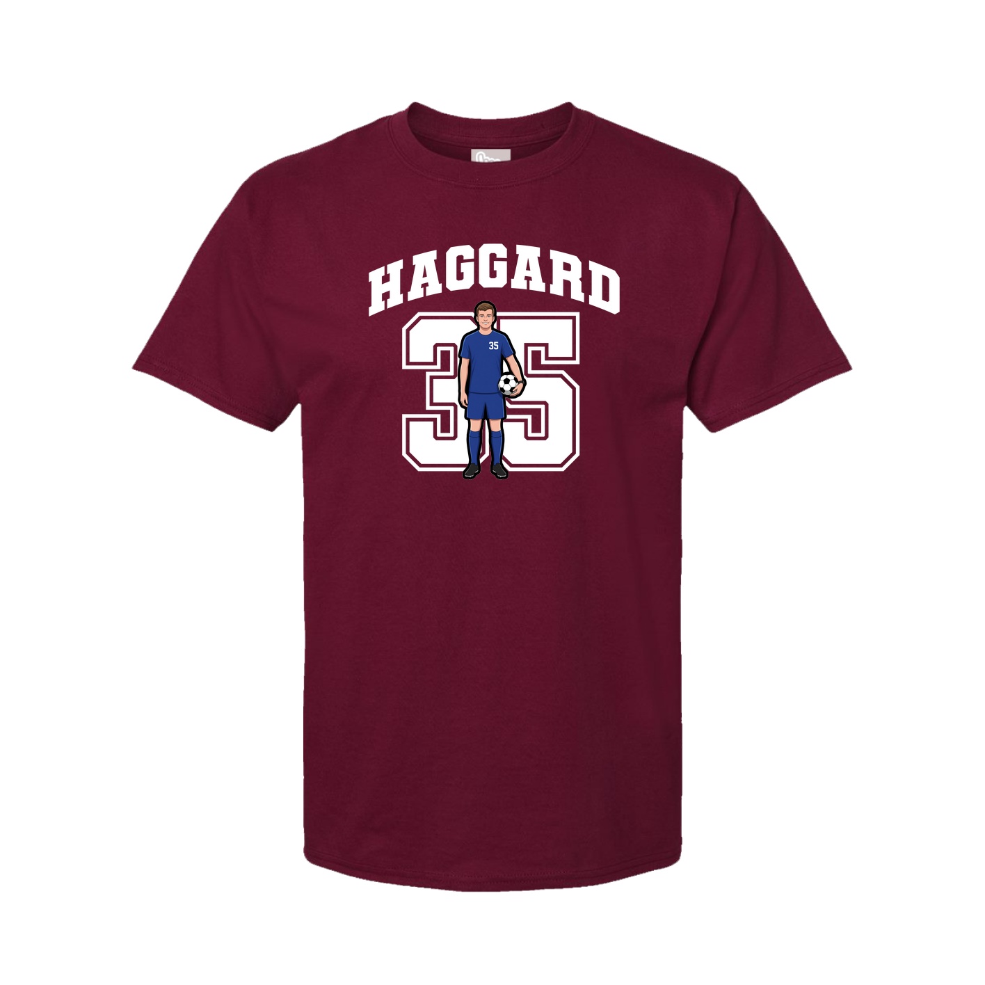 Youth Tee — Number in Cardinal