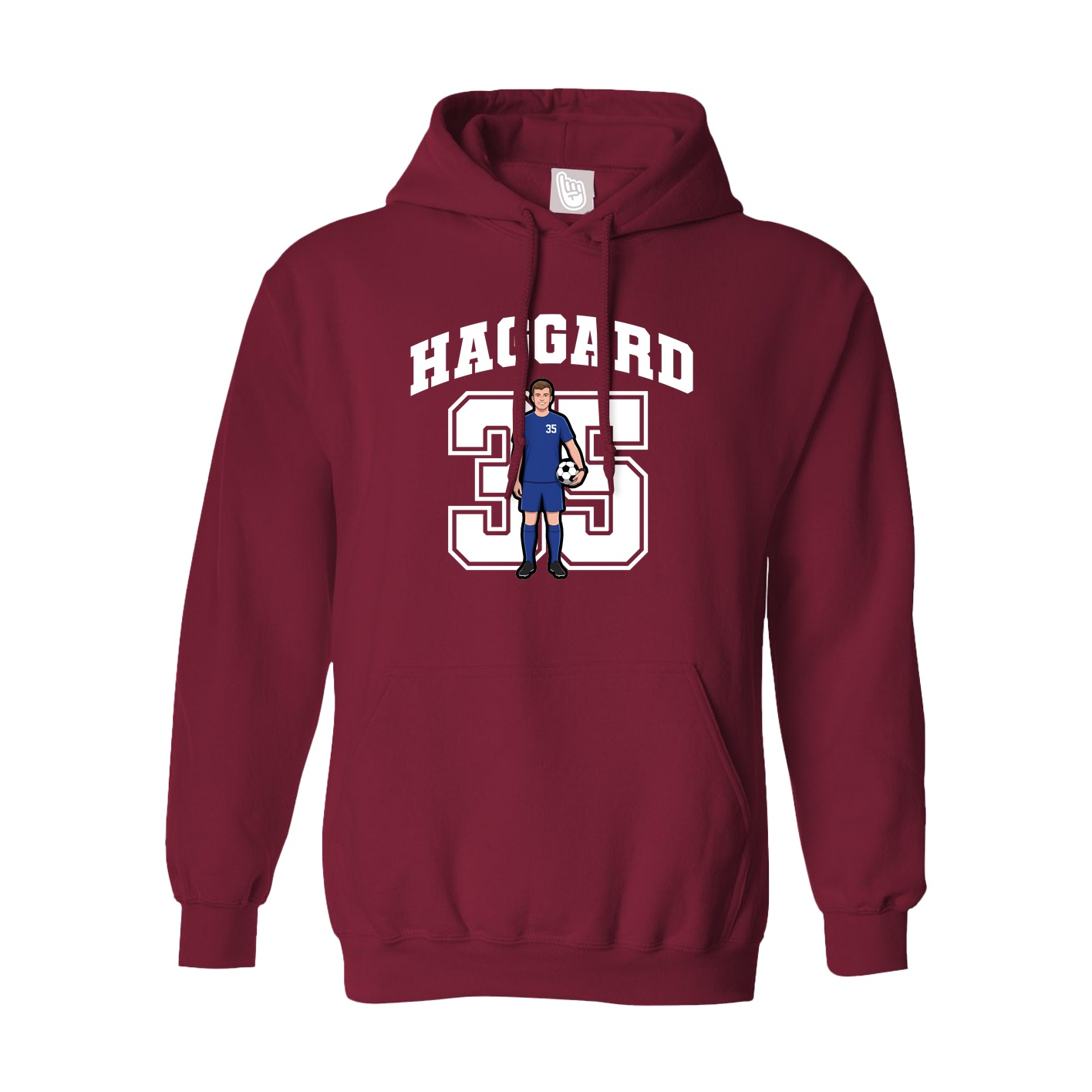 Hoodie — Number in Cardinal