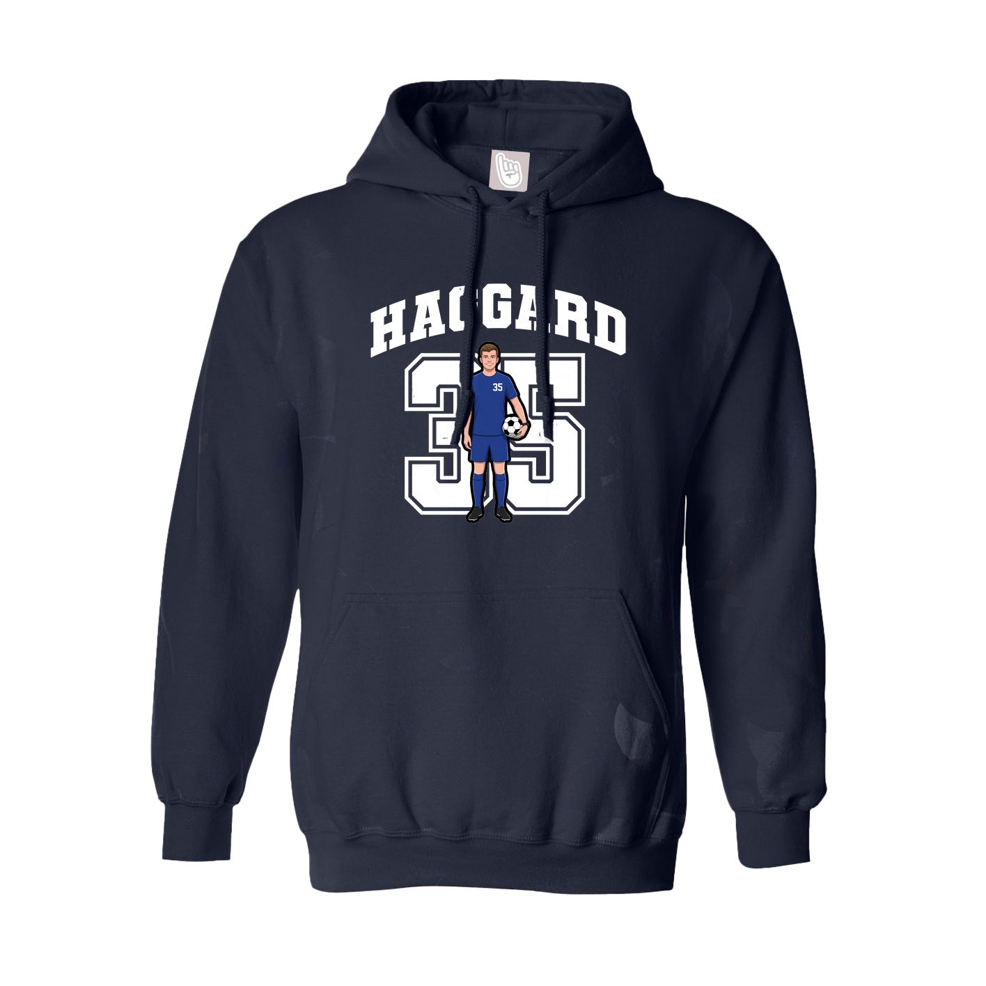 Youth Hoodie — Number in Navy