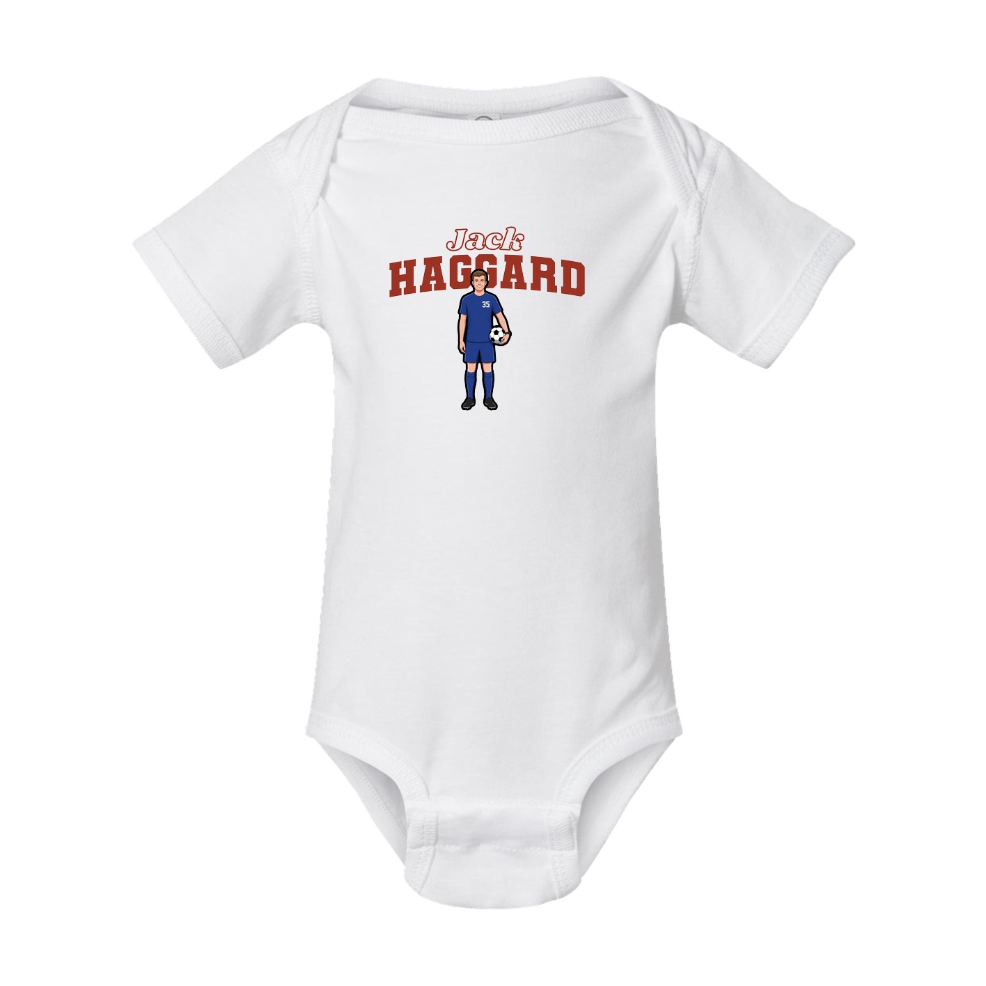 Baby Onesie — Name Arch in White