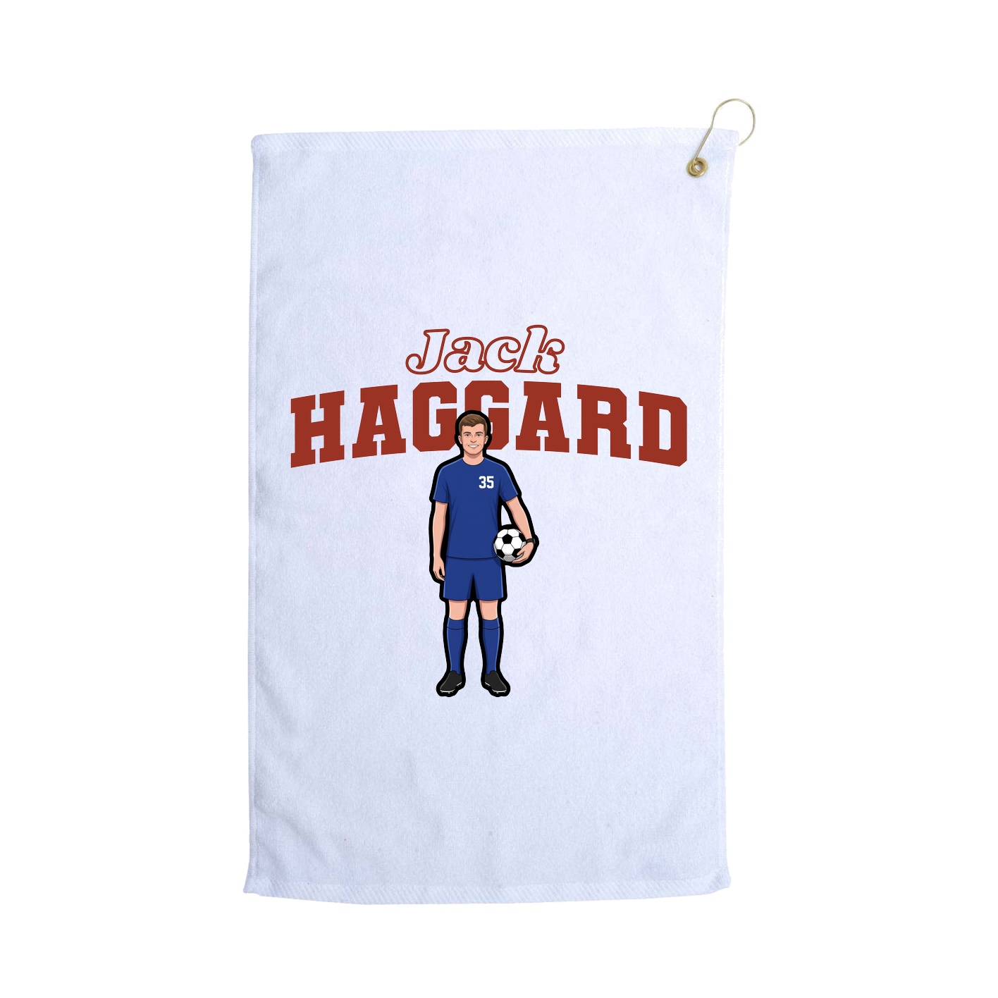 Golf Towel — Name Arch in White