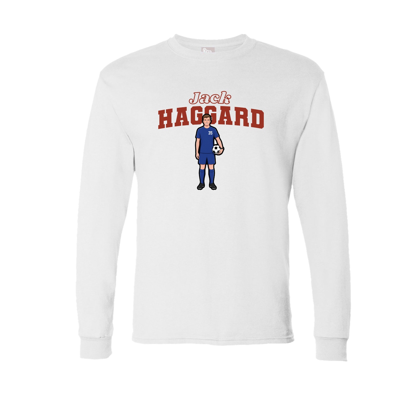 Long Sleeve Tee — Name Arch in White