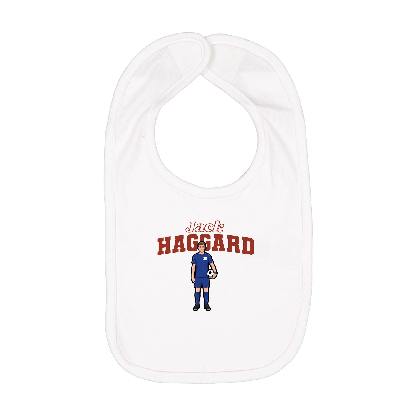 Infant Bib — Name Arch in White