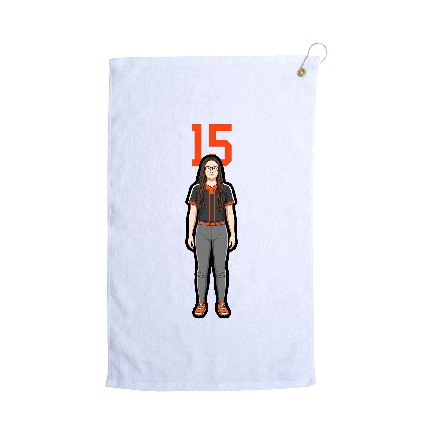 Golf Towel — Number Top in White