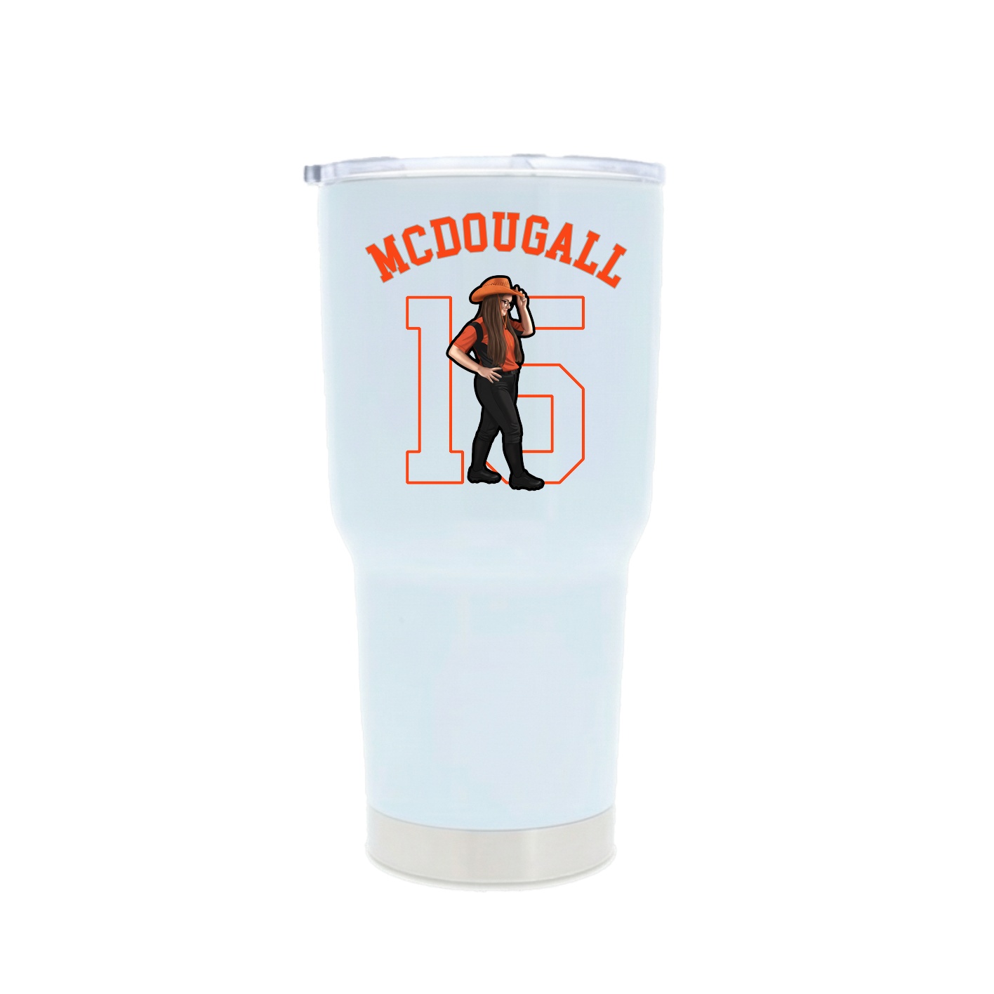 30oz Stainless Steel Tumbler — Shirsey Arch in White