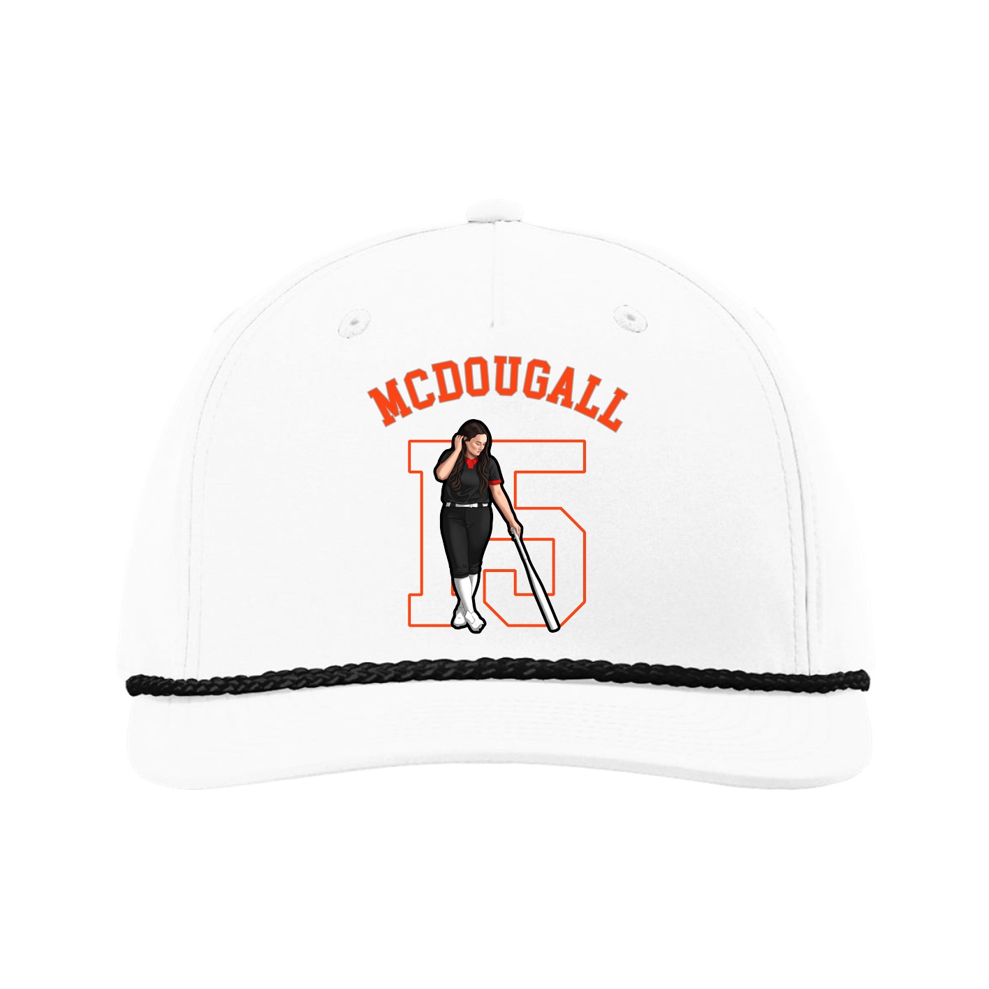 Five-Panel Classic Rope Cap — Shirsey Arch in White