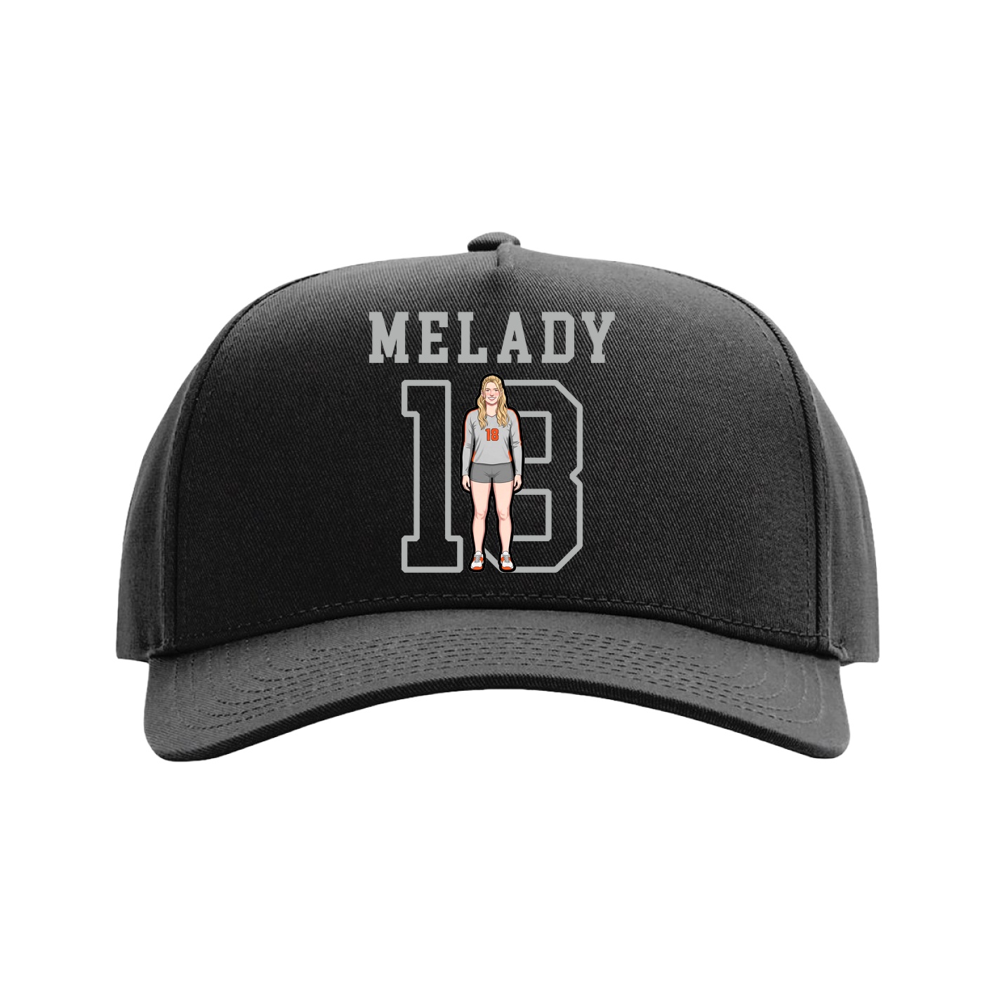 Full Fabric Five-Panel Champ Cap — Shirsey in Black