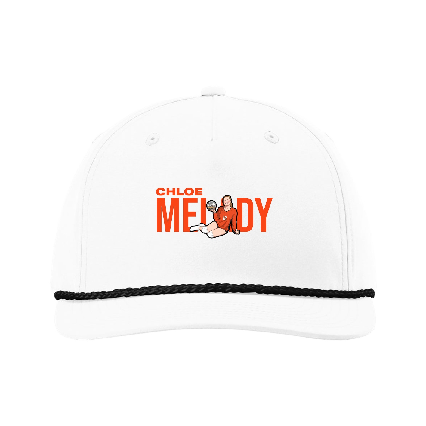 Five-Panel Classic Rope Cap — Player Name in White