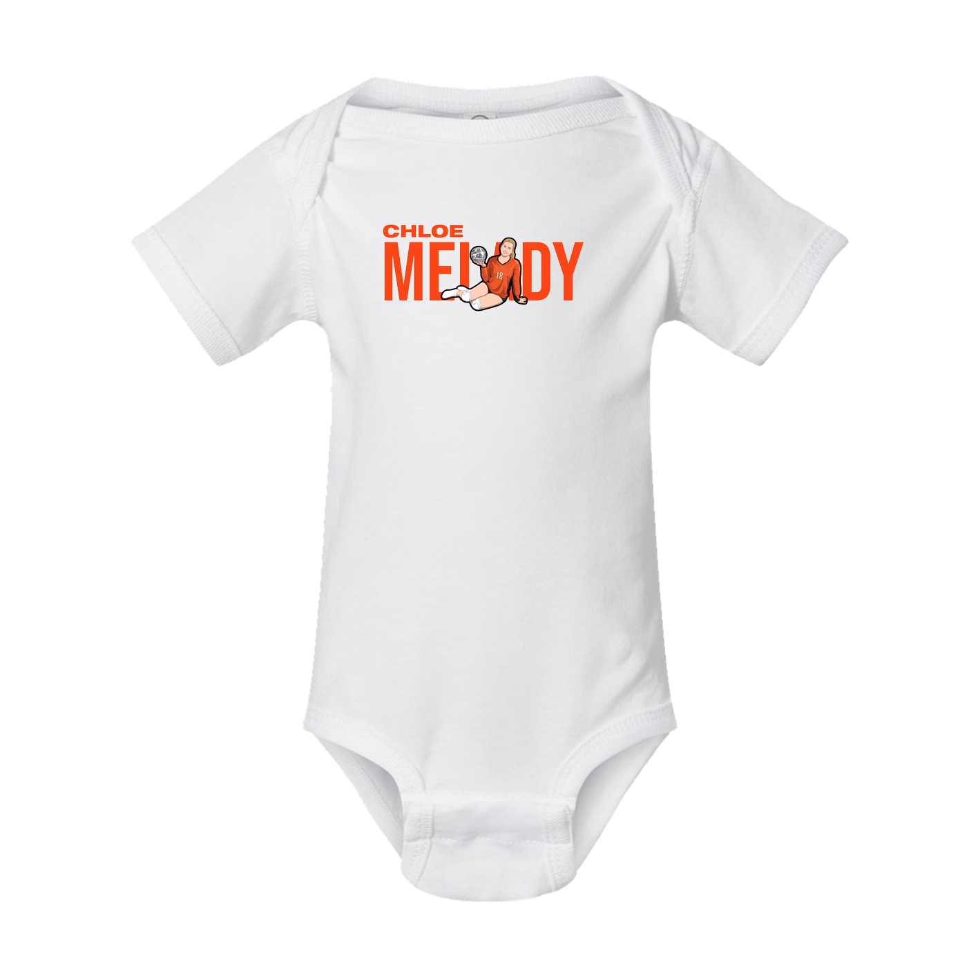 Baby Onesie — Player Name in White
