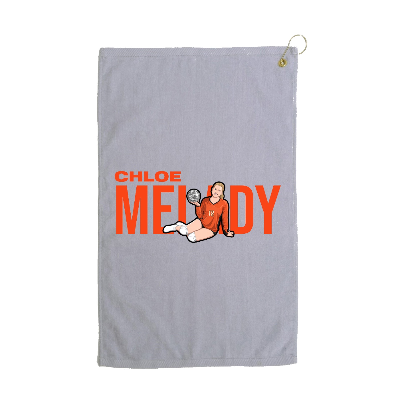 Golf Towel — Player Name in Grey