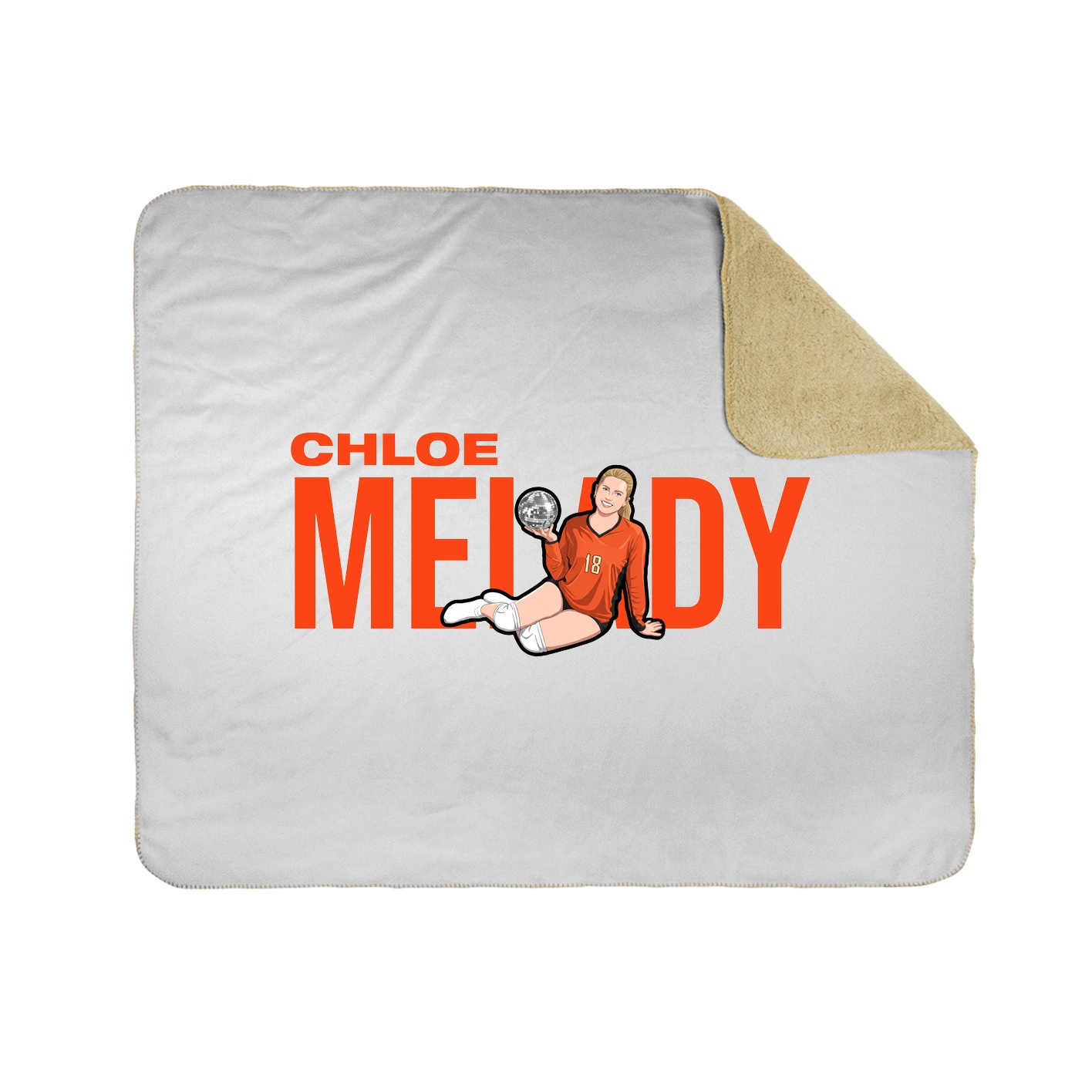 Throw Blanket — Player Name in White