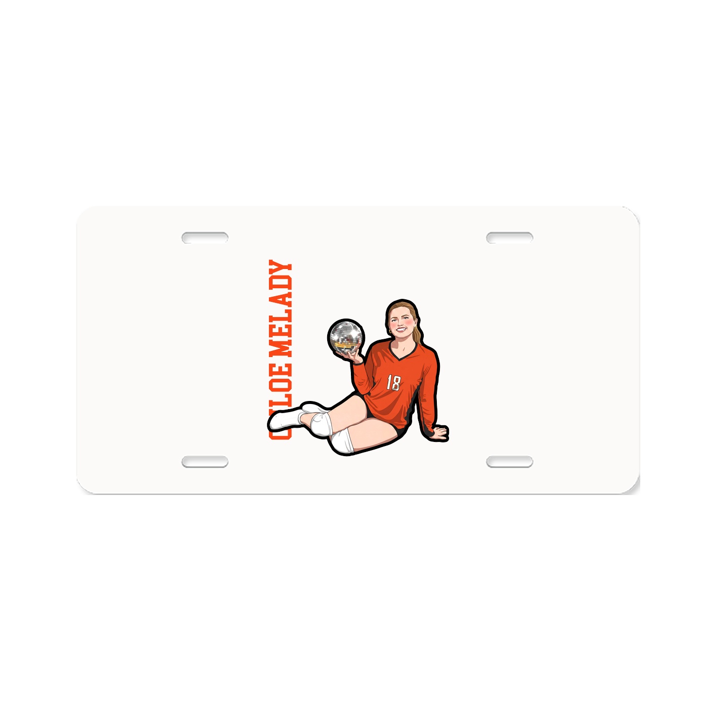 License Plate — Name Vertical in Classic
