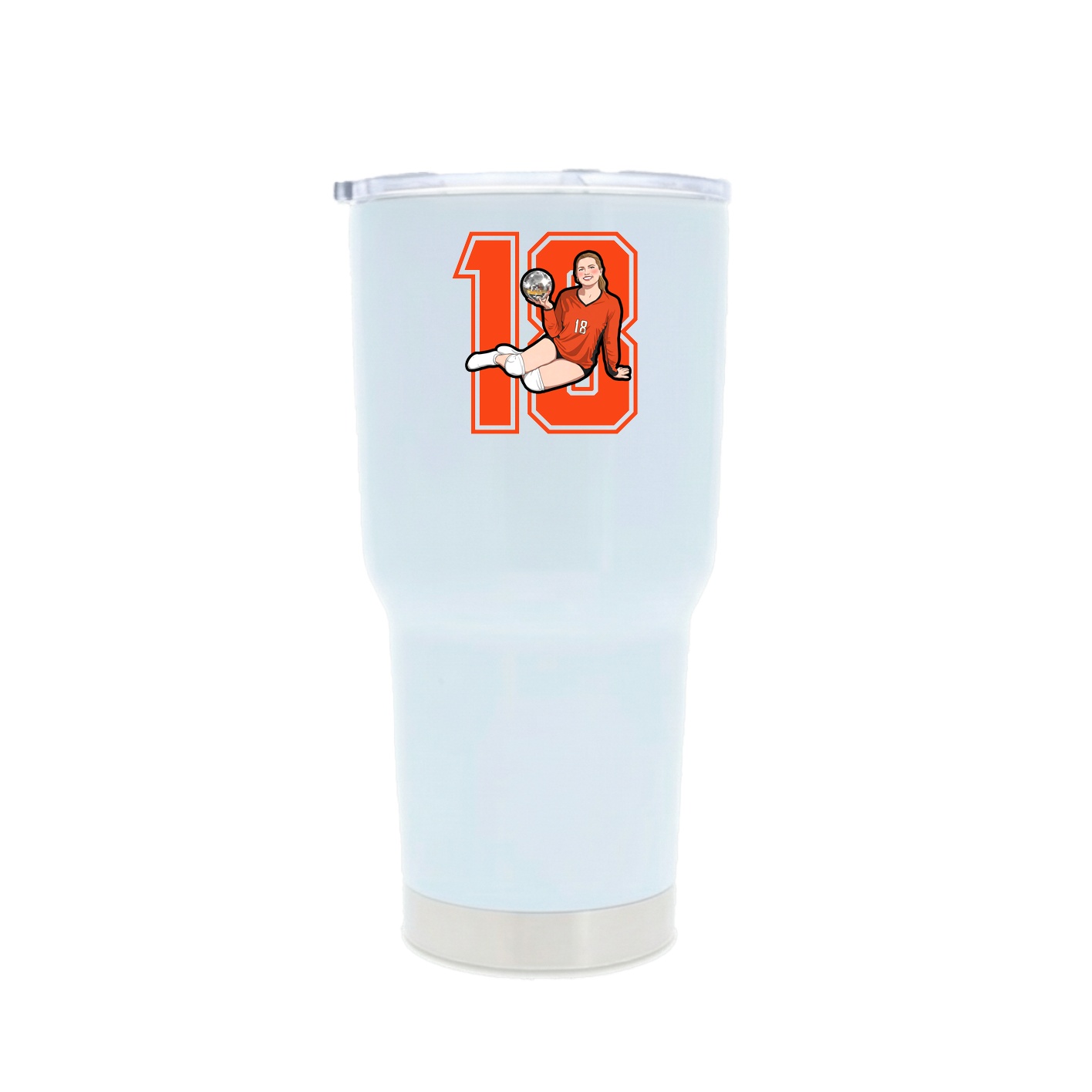 30oz Stainless Steel Tumbler — Number in White