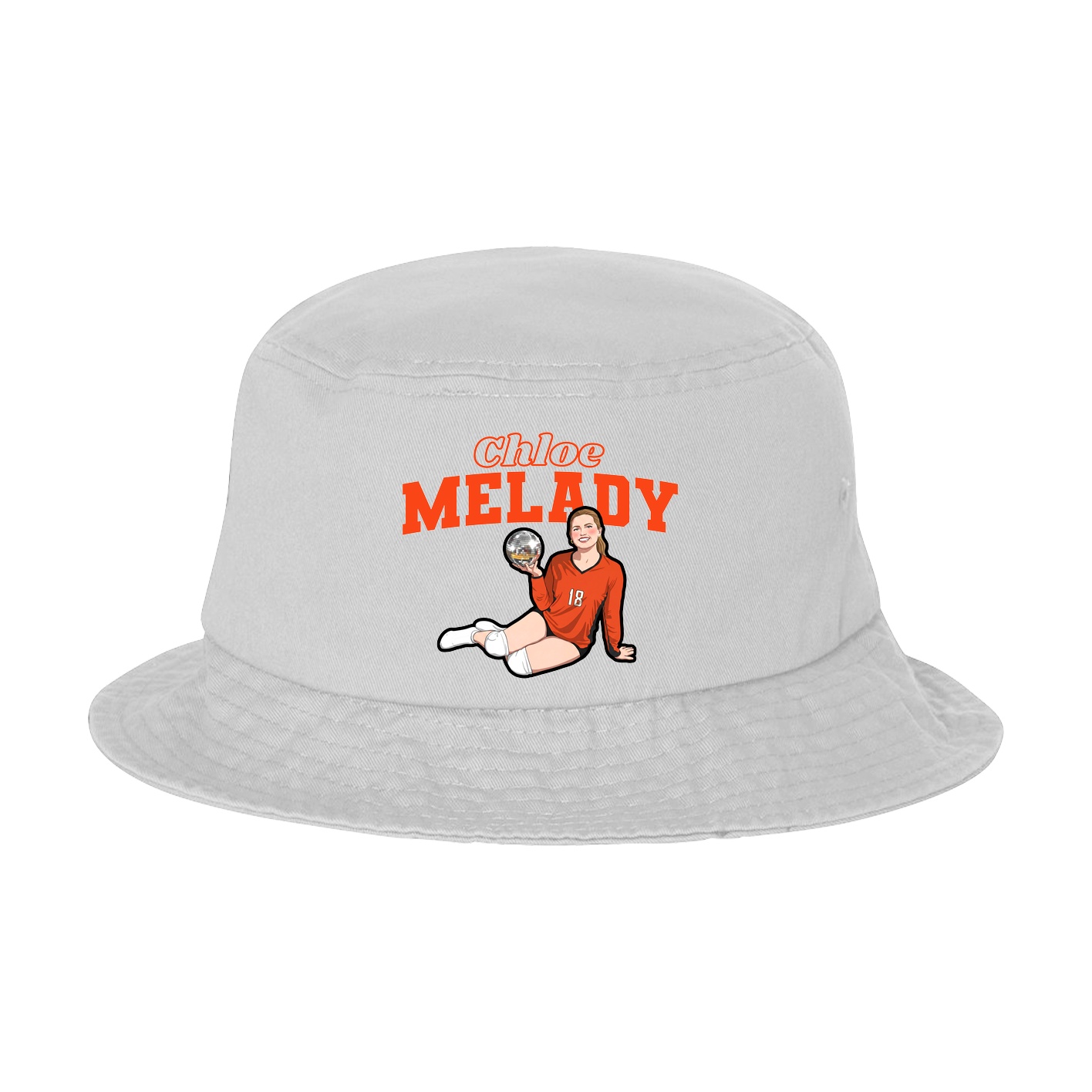 Bucket Cap — Name Arch in White