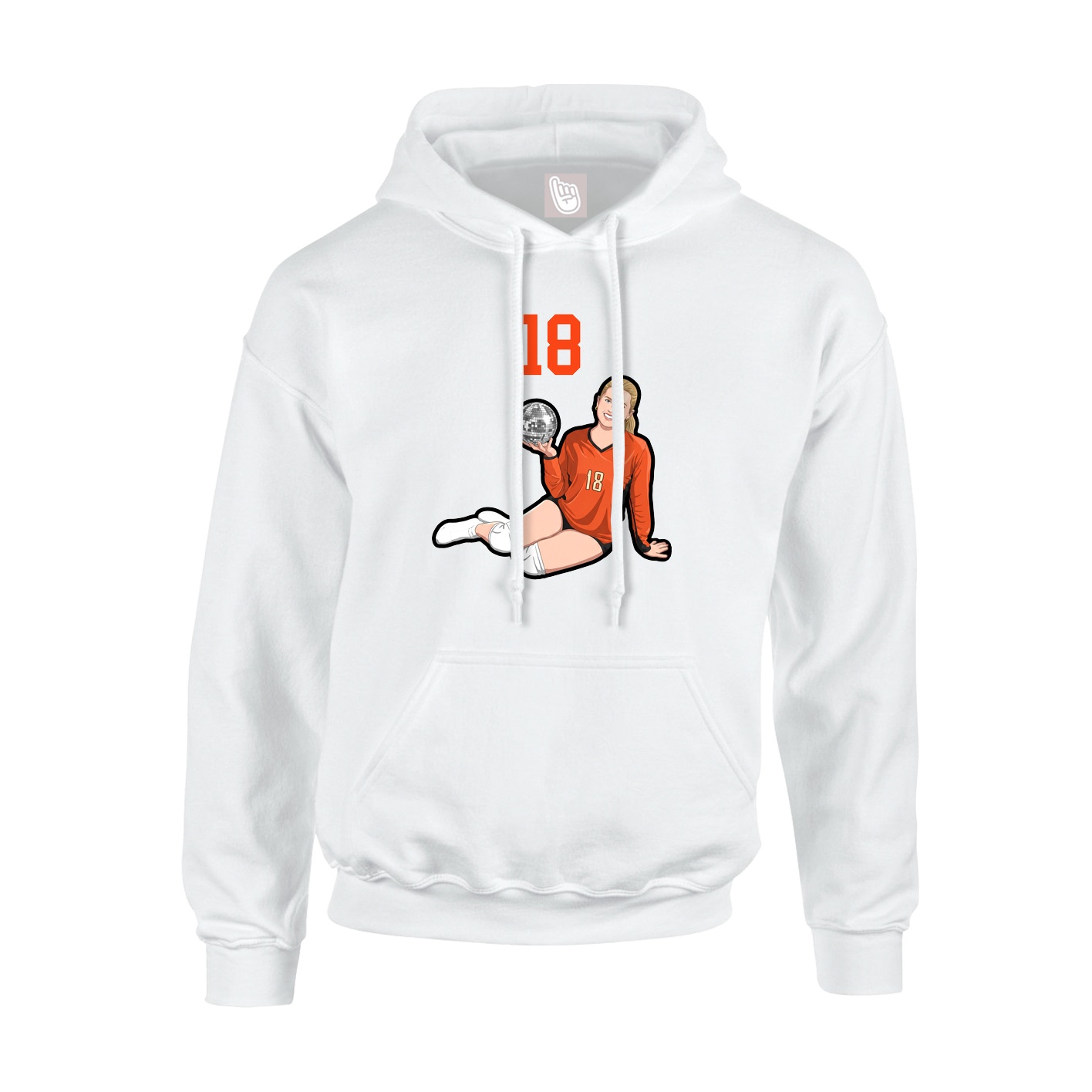 Youth Hoodie — Number Top in White