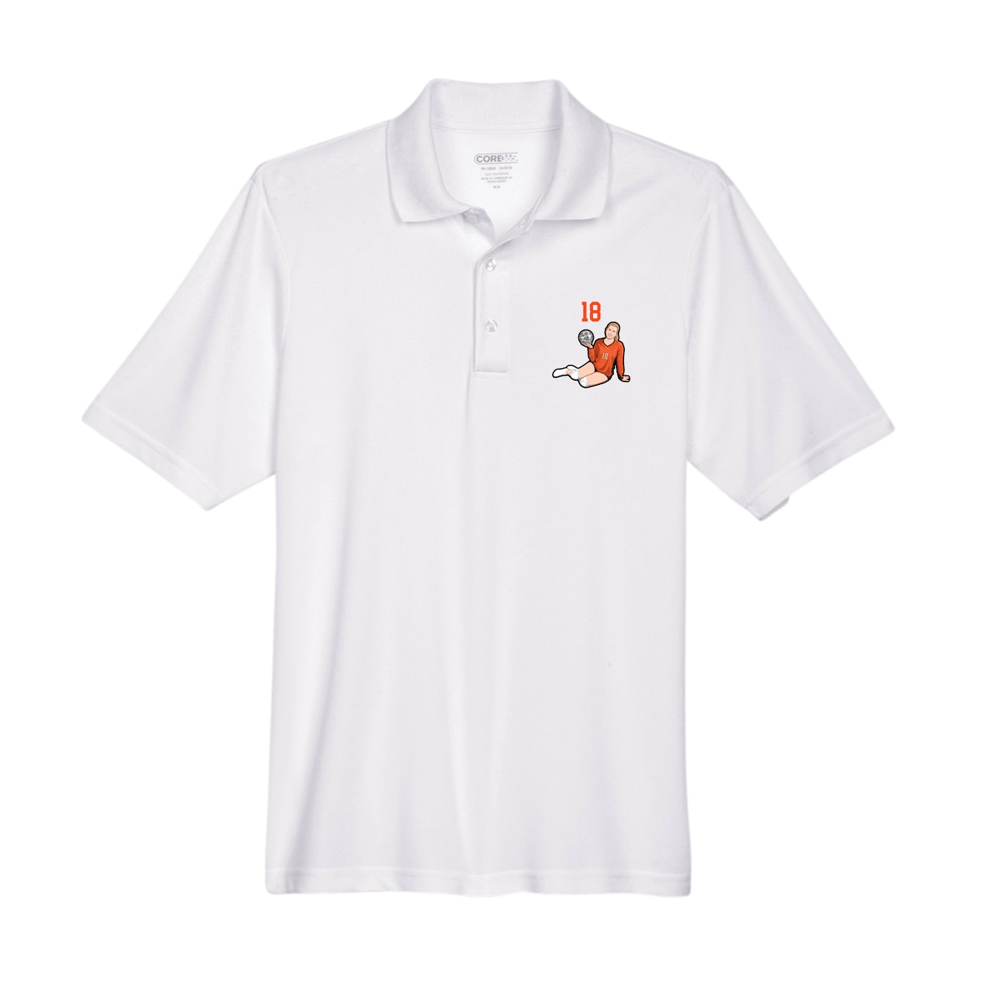 Performance Polo — Number Top in White